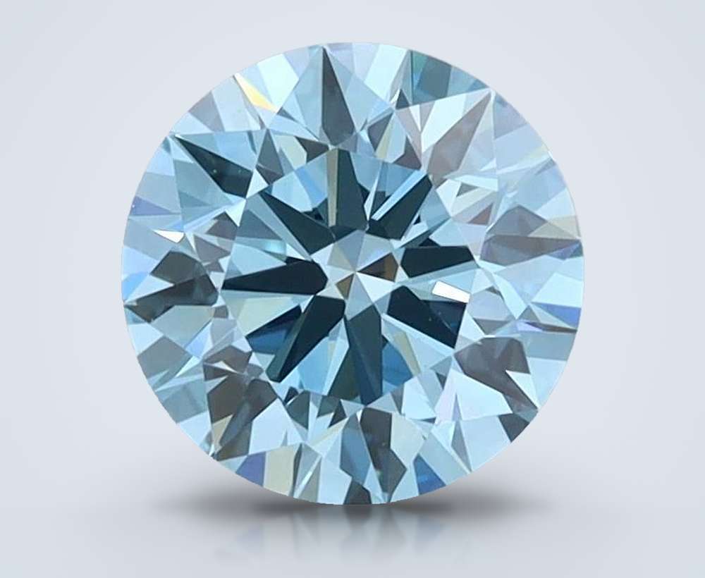 1.39 Ct. Fancy Vivid Blue Round Lab Diamond