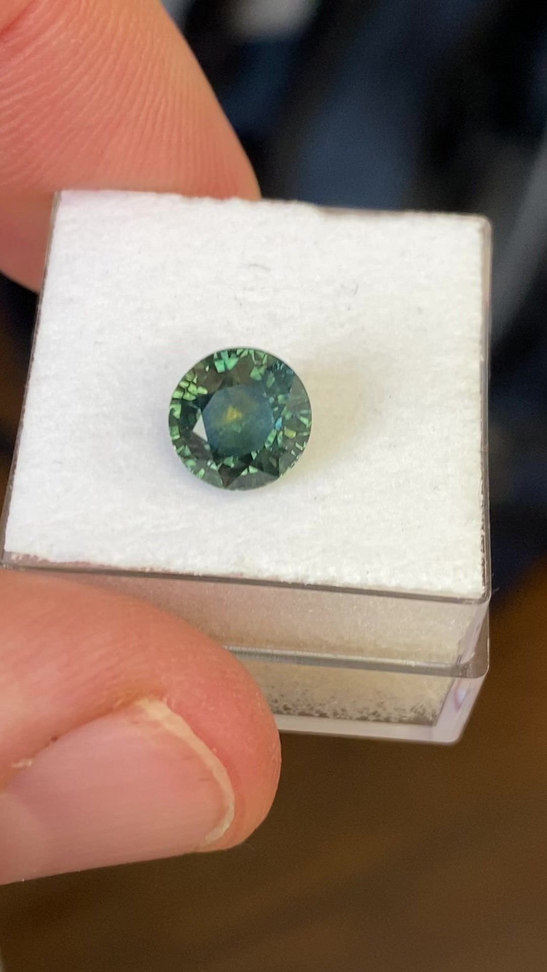 2.42 Carat Green Round Sapphire