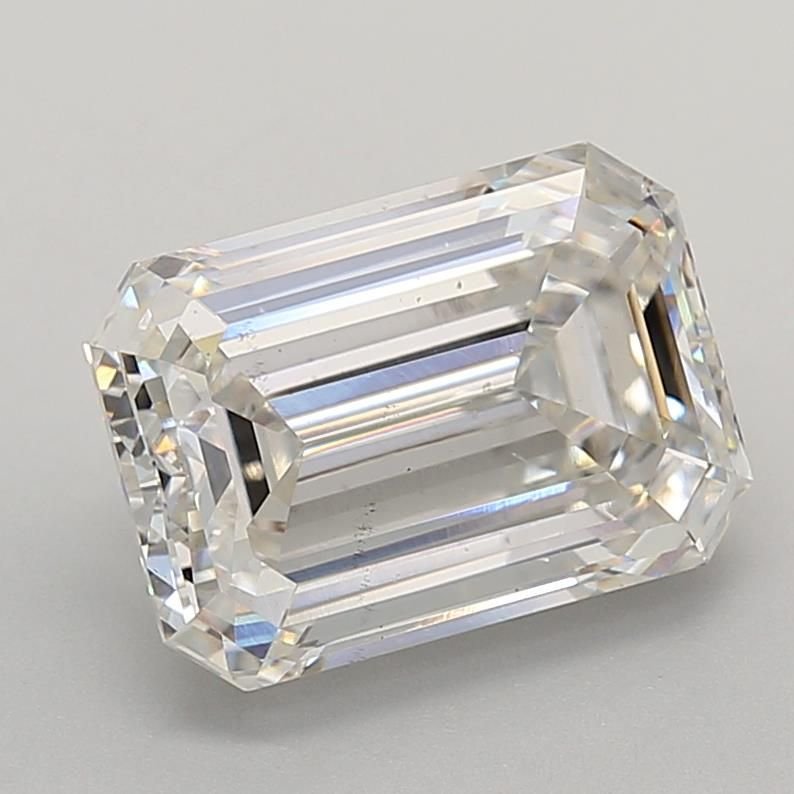 5.03ct F SI1 Rare Carat Ideal Cut Emerald Lab Grown Diamond