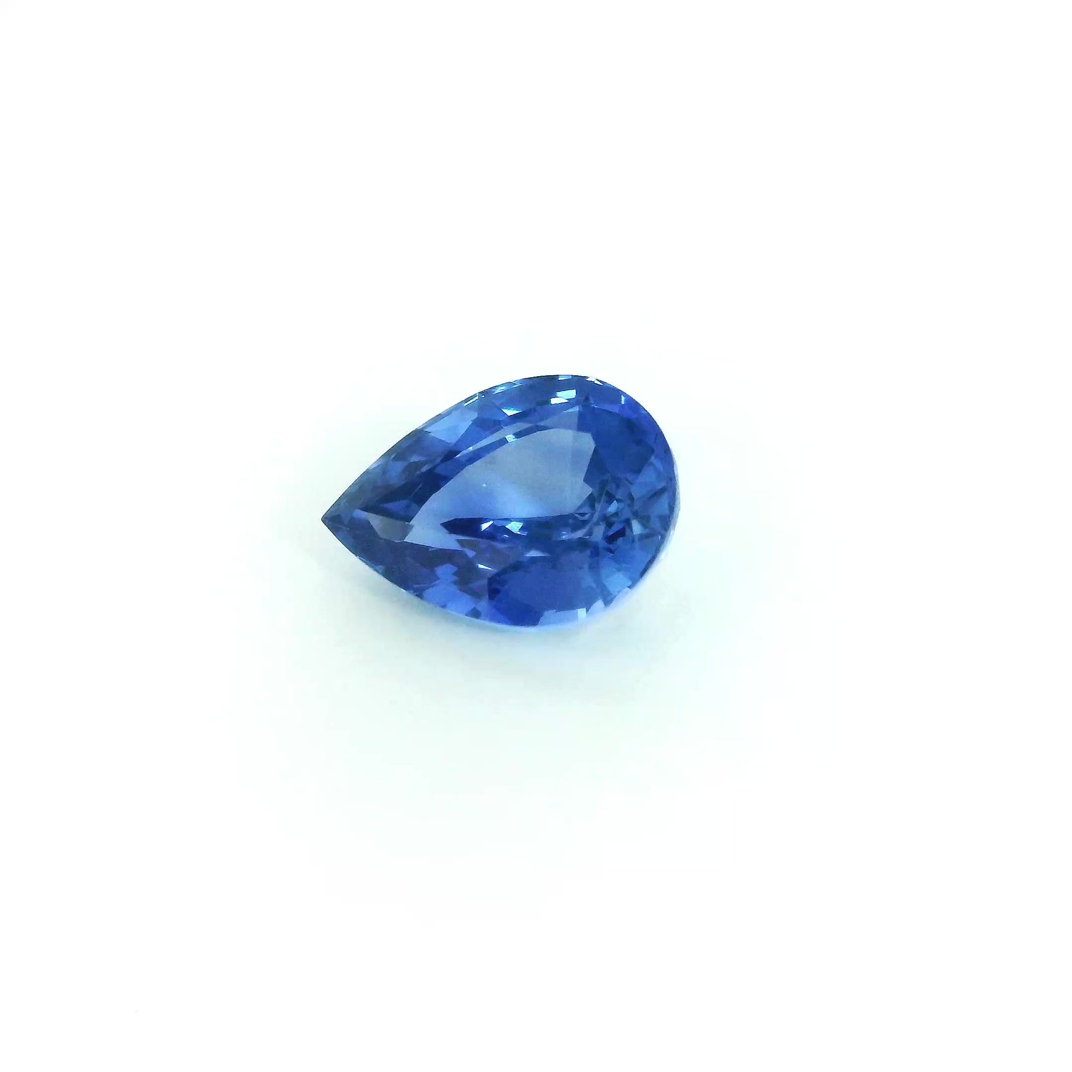 1.92 Carat Blue Pear Sapphire