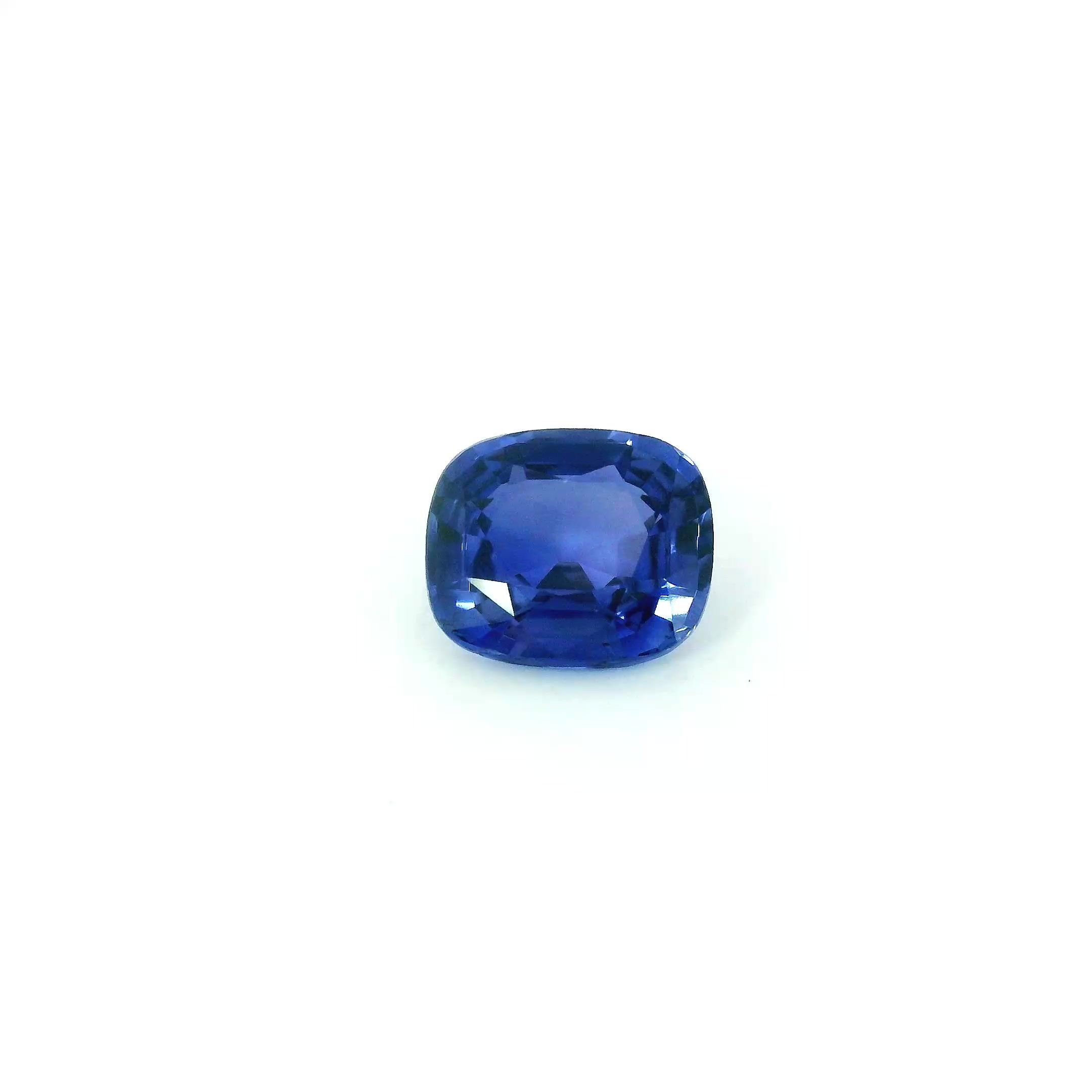 1.27 Carat Blue Cushion Sapphire