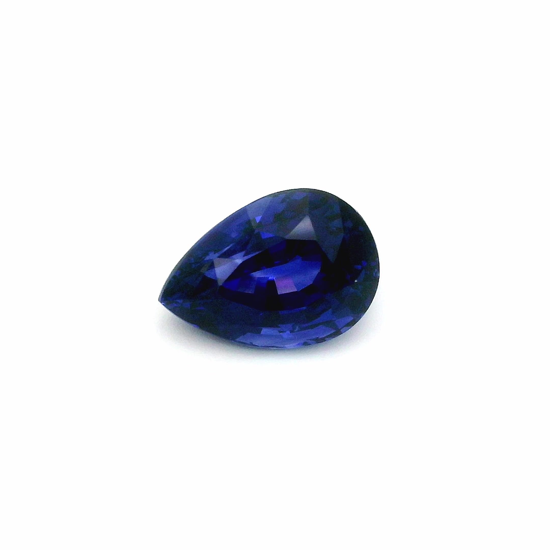 6.02 Carat Blue Pear Sapphire