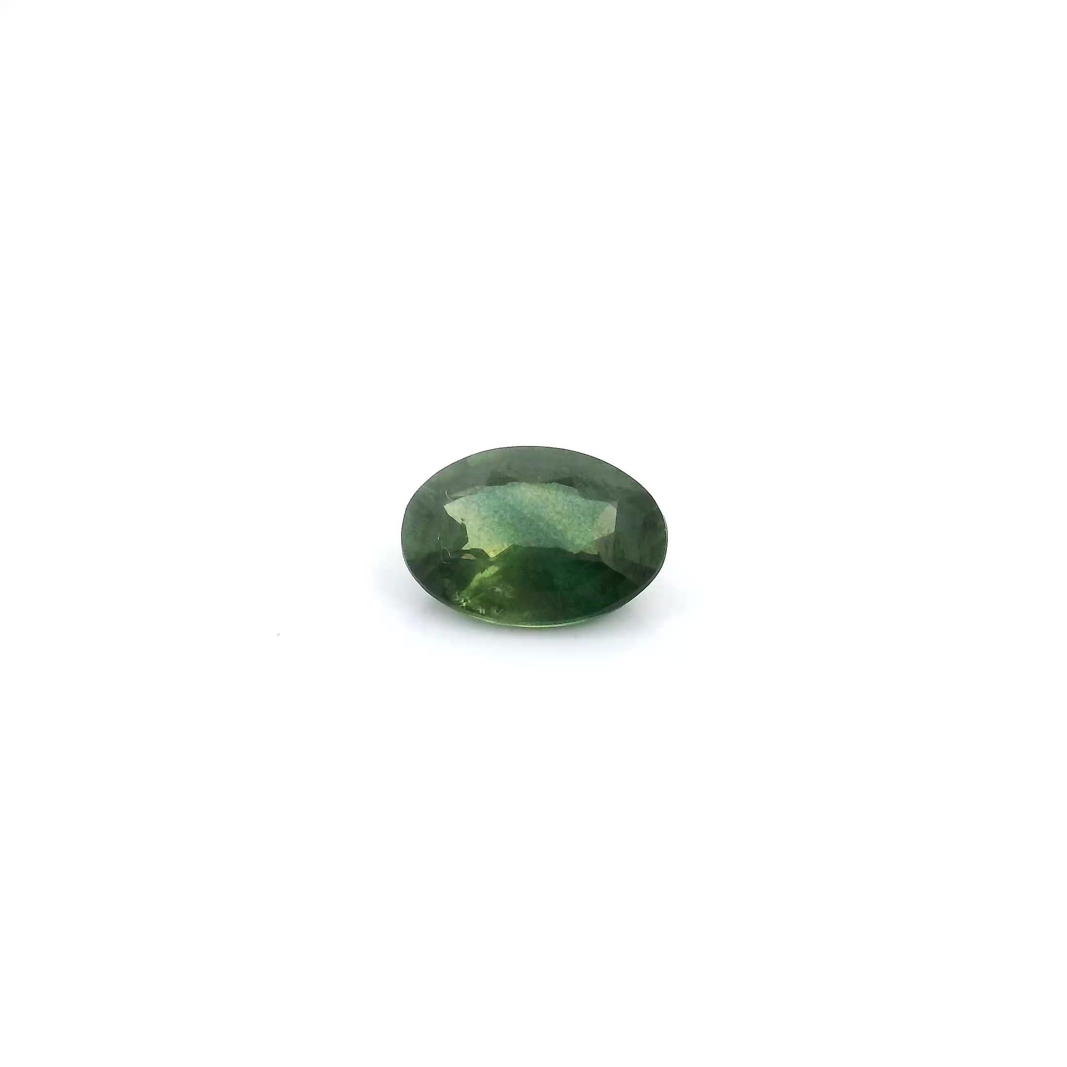 0.58 Carat Green Oval Sapphire