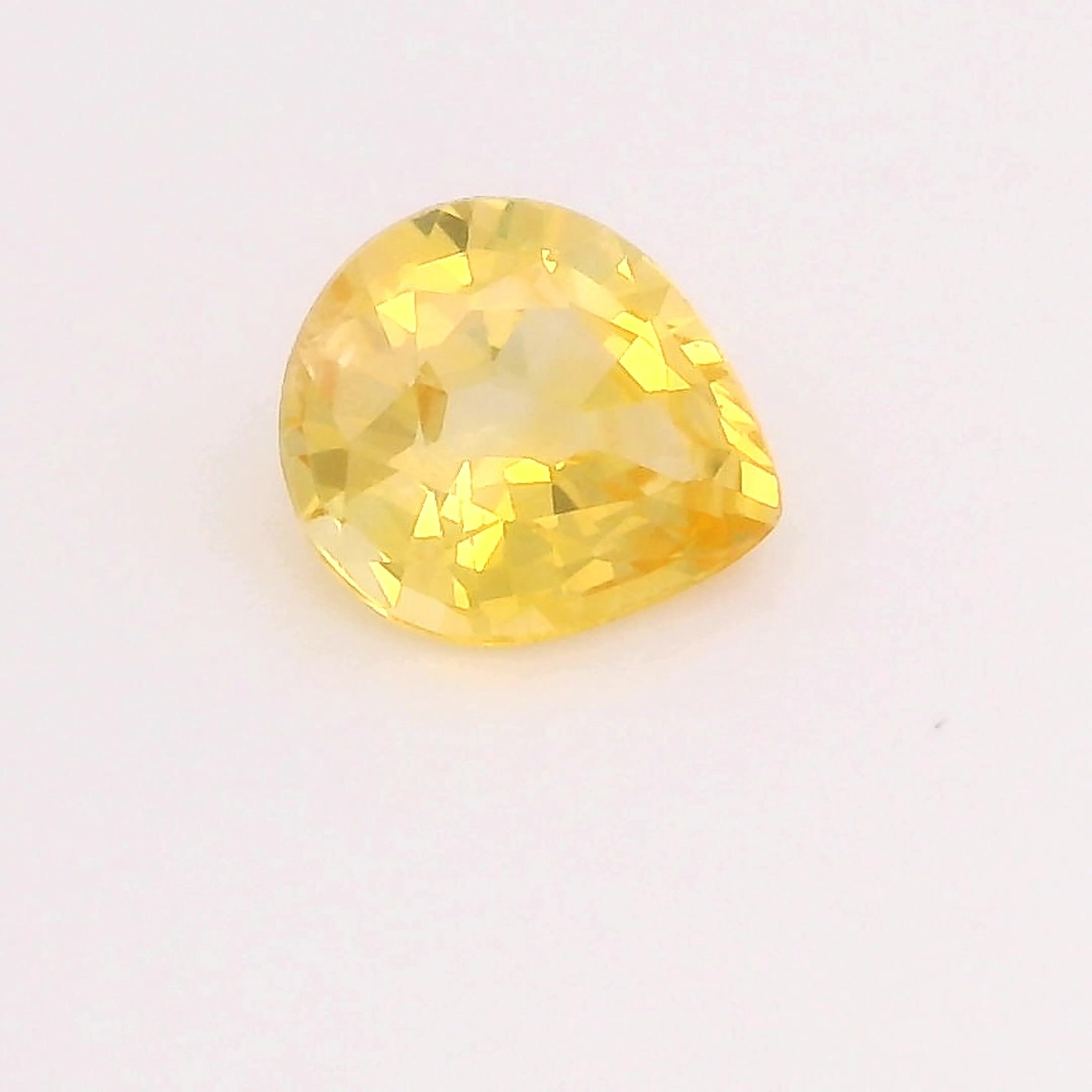0.35 Carat Vivid Yellow Pear Sapphire