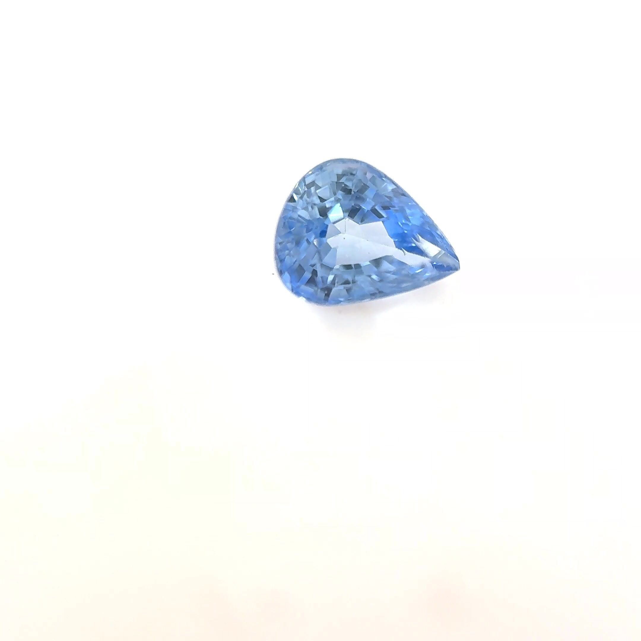 0.59 Carat Light Blue Pear Sapphire
