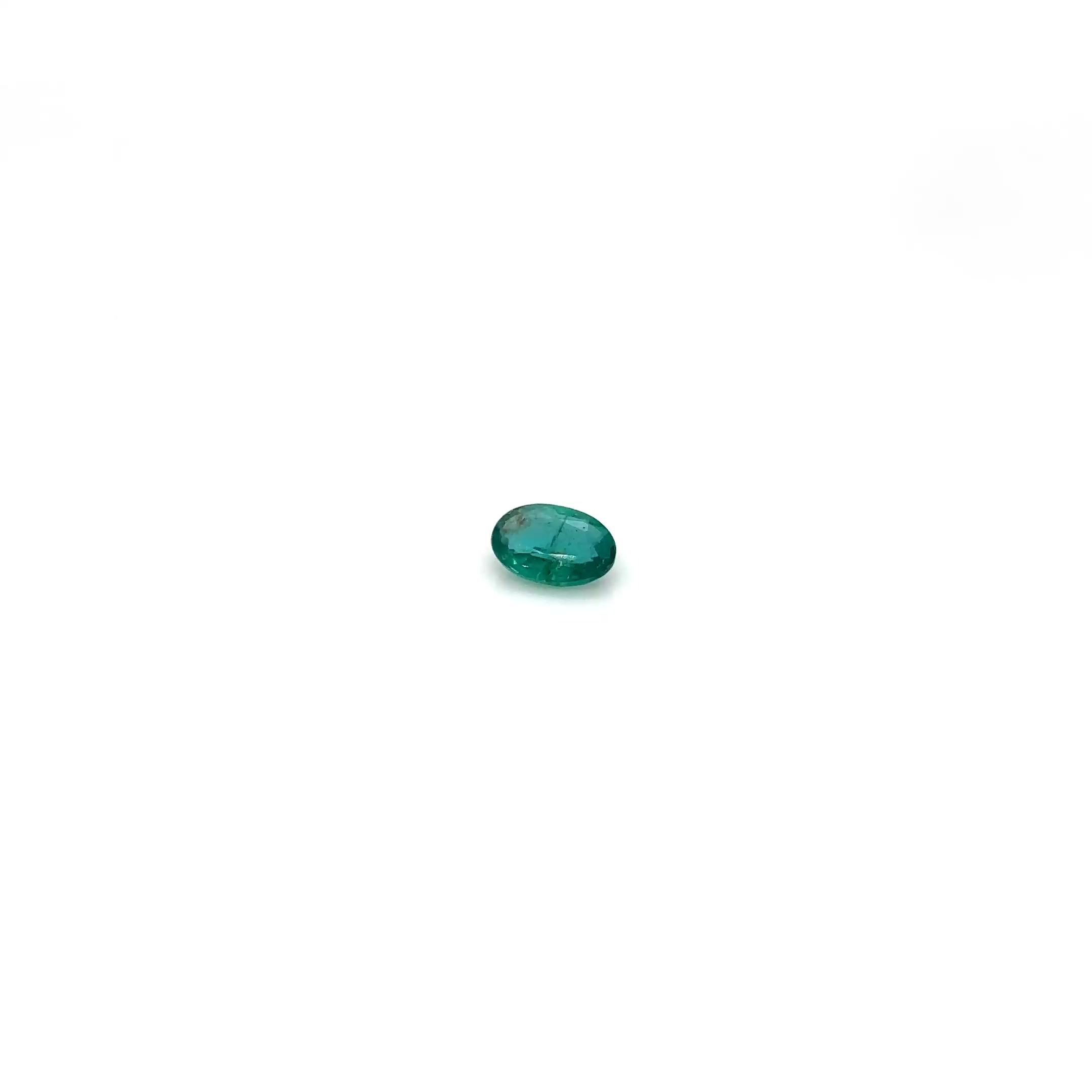 0.42 Carat Vivid Green Oval Emerald