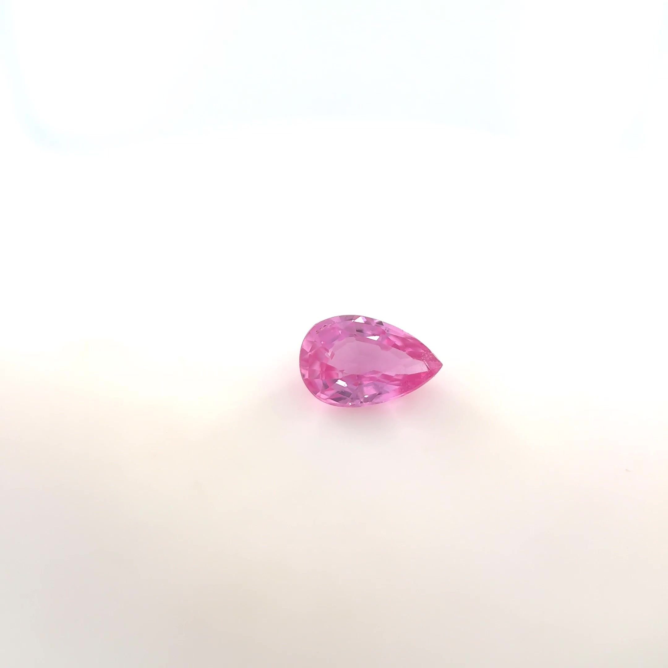 0.53 Carat Vivid Pink Pear Sapphire