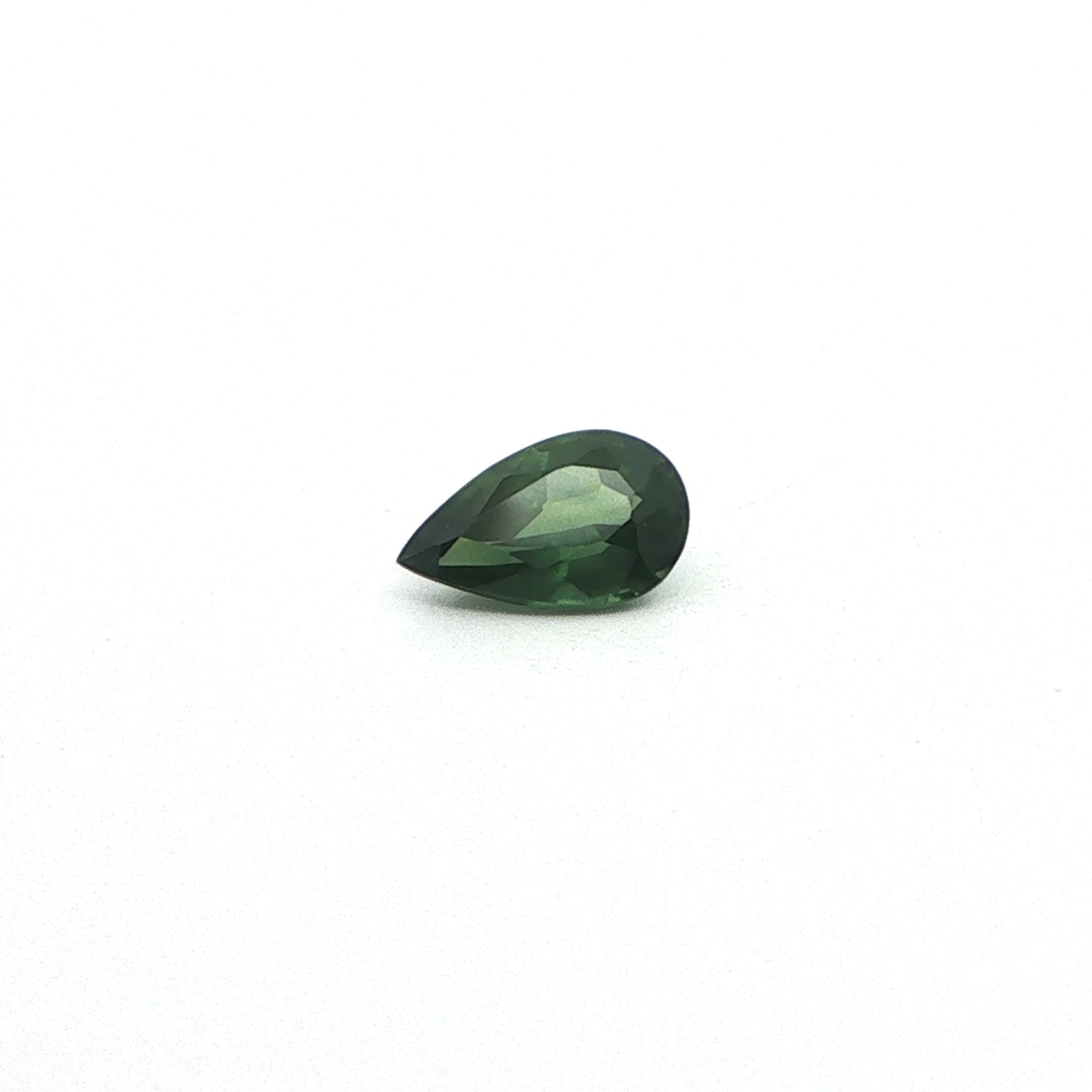 1.19 Carat Green Pear Sapphire