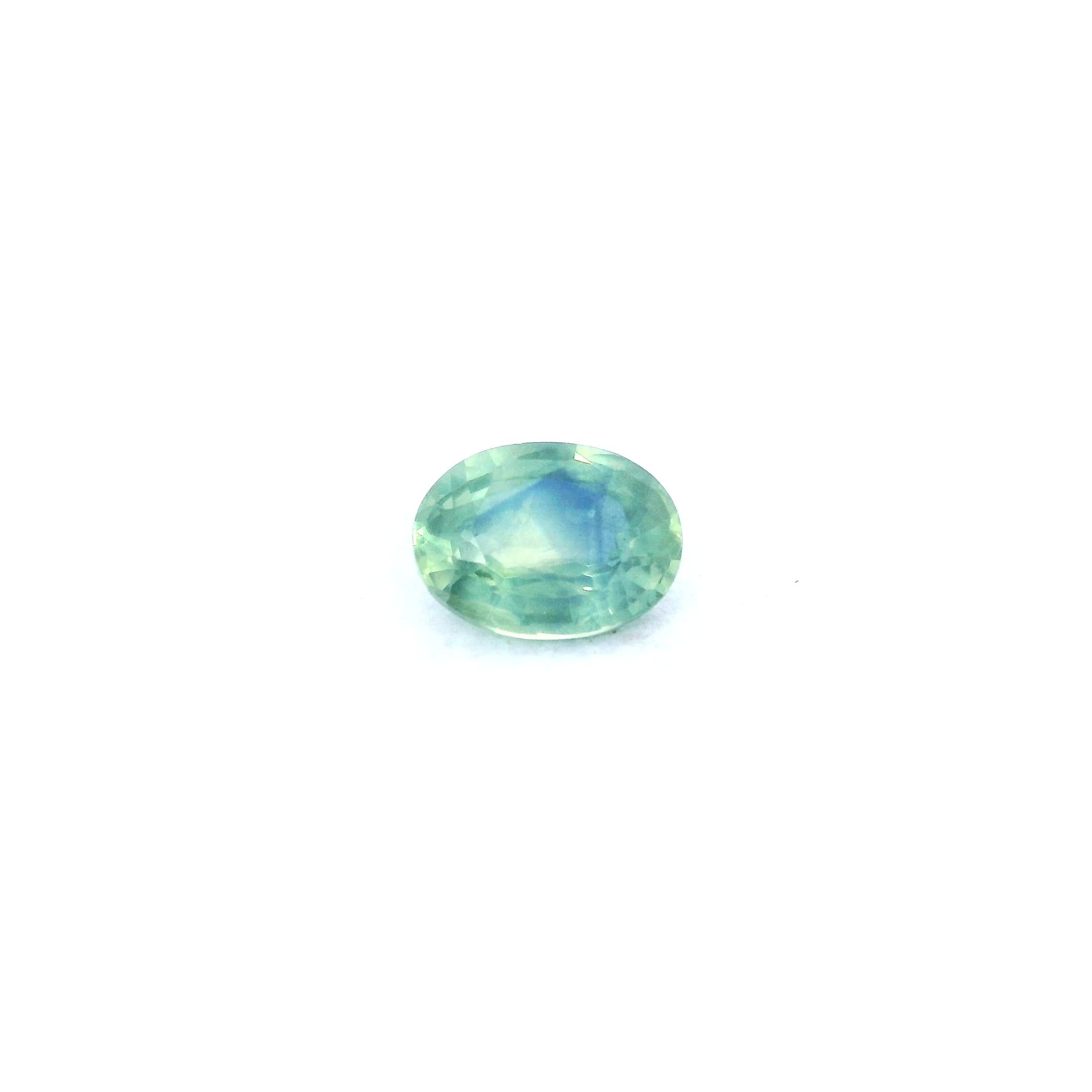 0.73 Carat Green Oval Sapphire