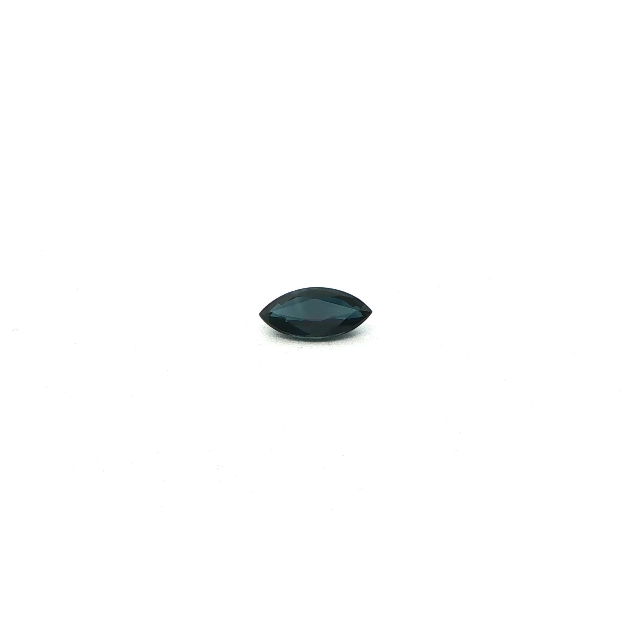 0.84 Carat Deep Blue Marquise Sapphire