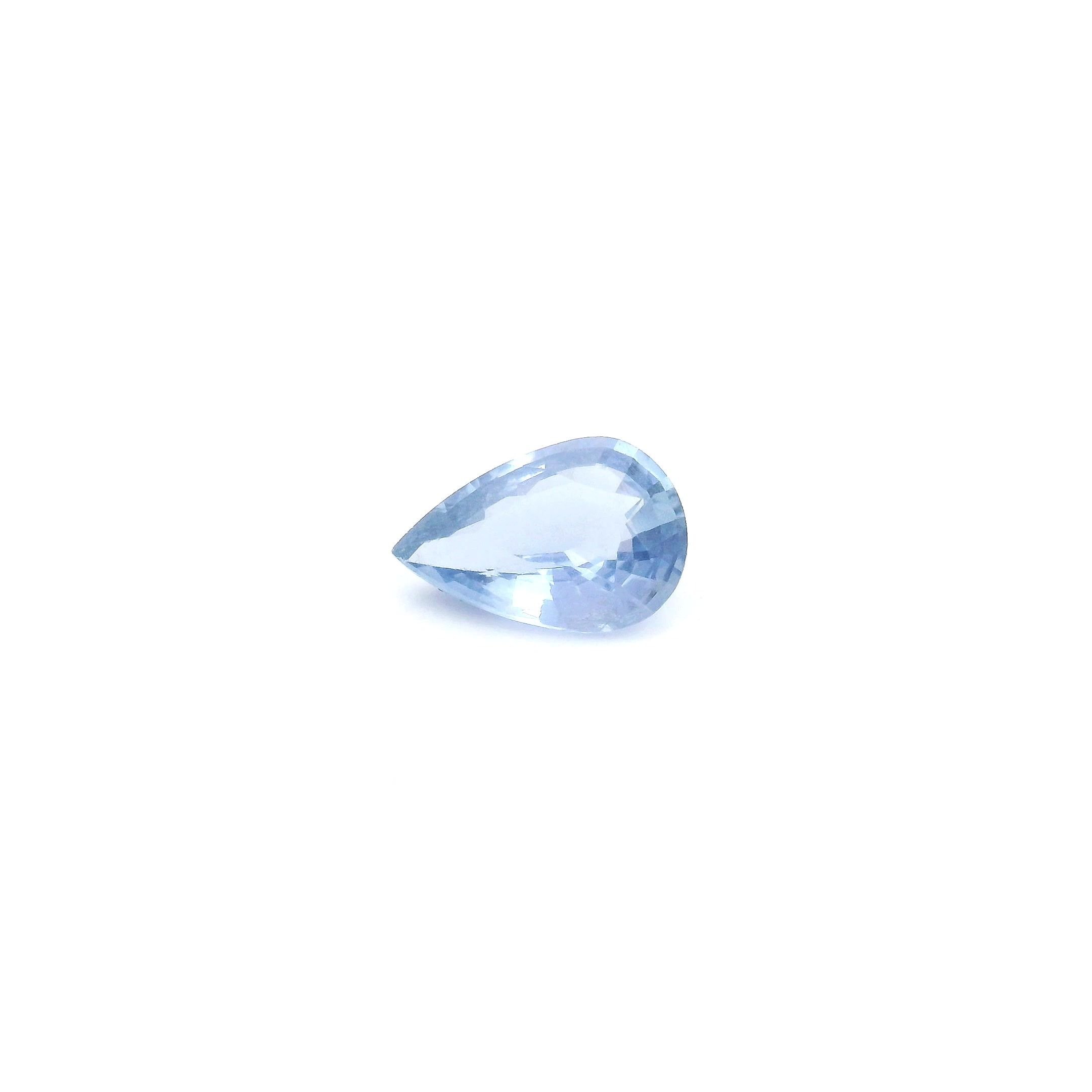 0.59 Carat Light Blue Pear Sapphire