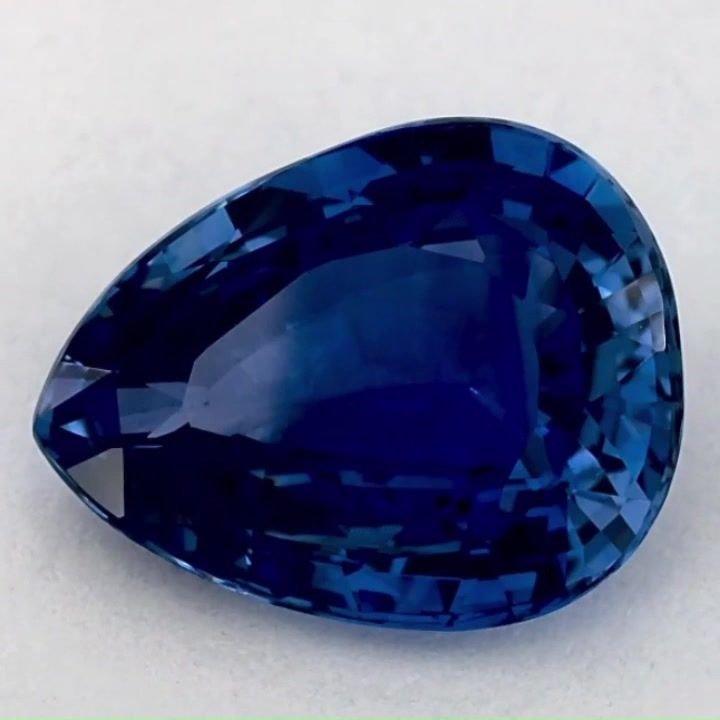 5.28 Carat Intense Blue Pear Sapphire