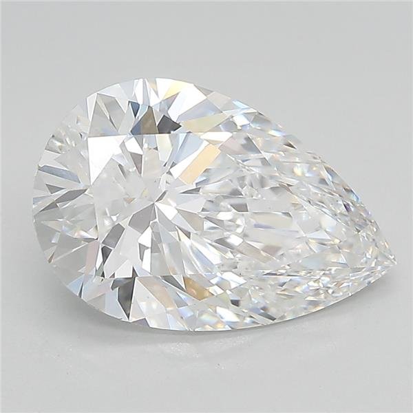 3.31ct E VVS2 Rare Carat Ideal Cut Pear Lab Grown Diamond