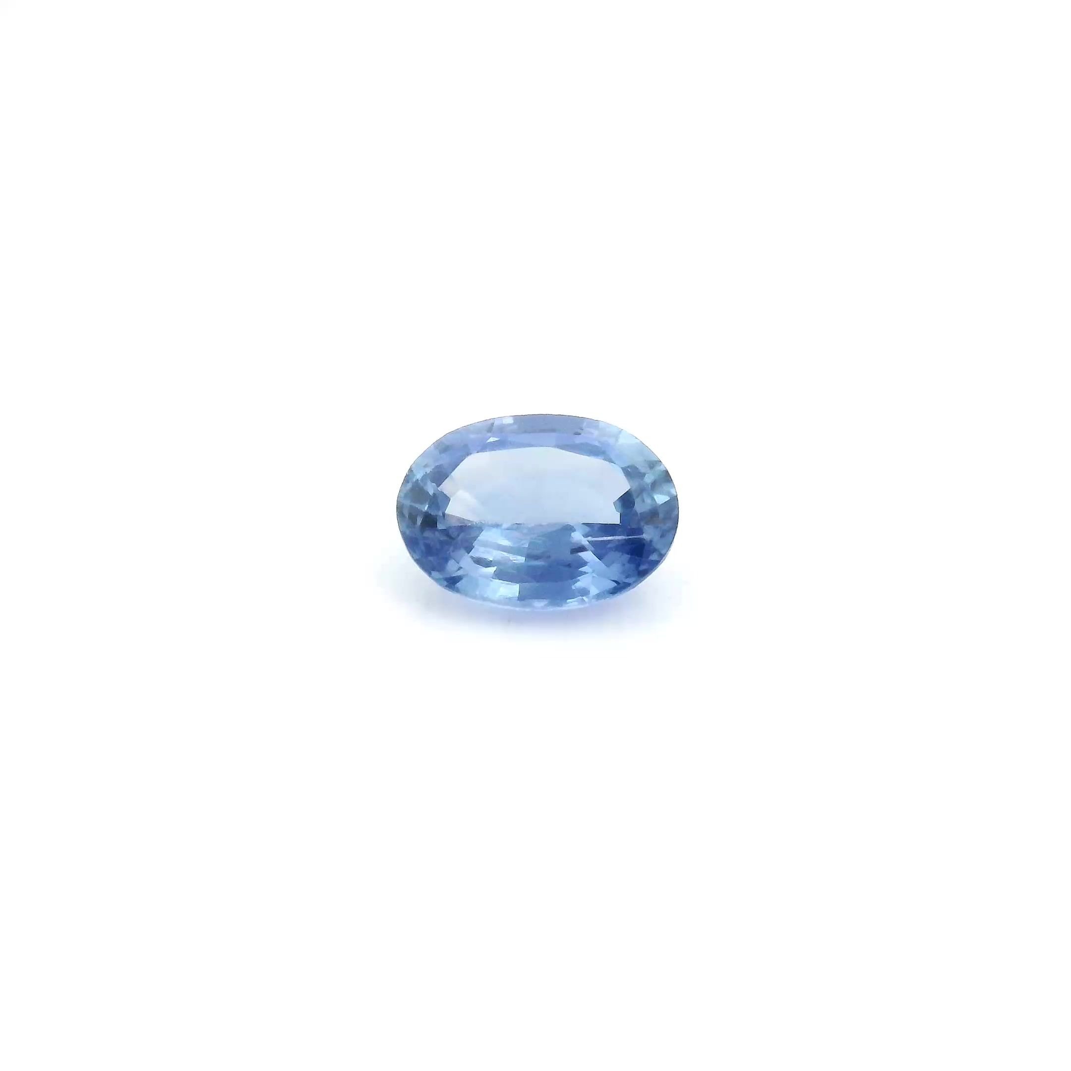 0.76 Carat Light Blue Oval Sapphire