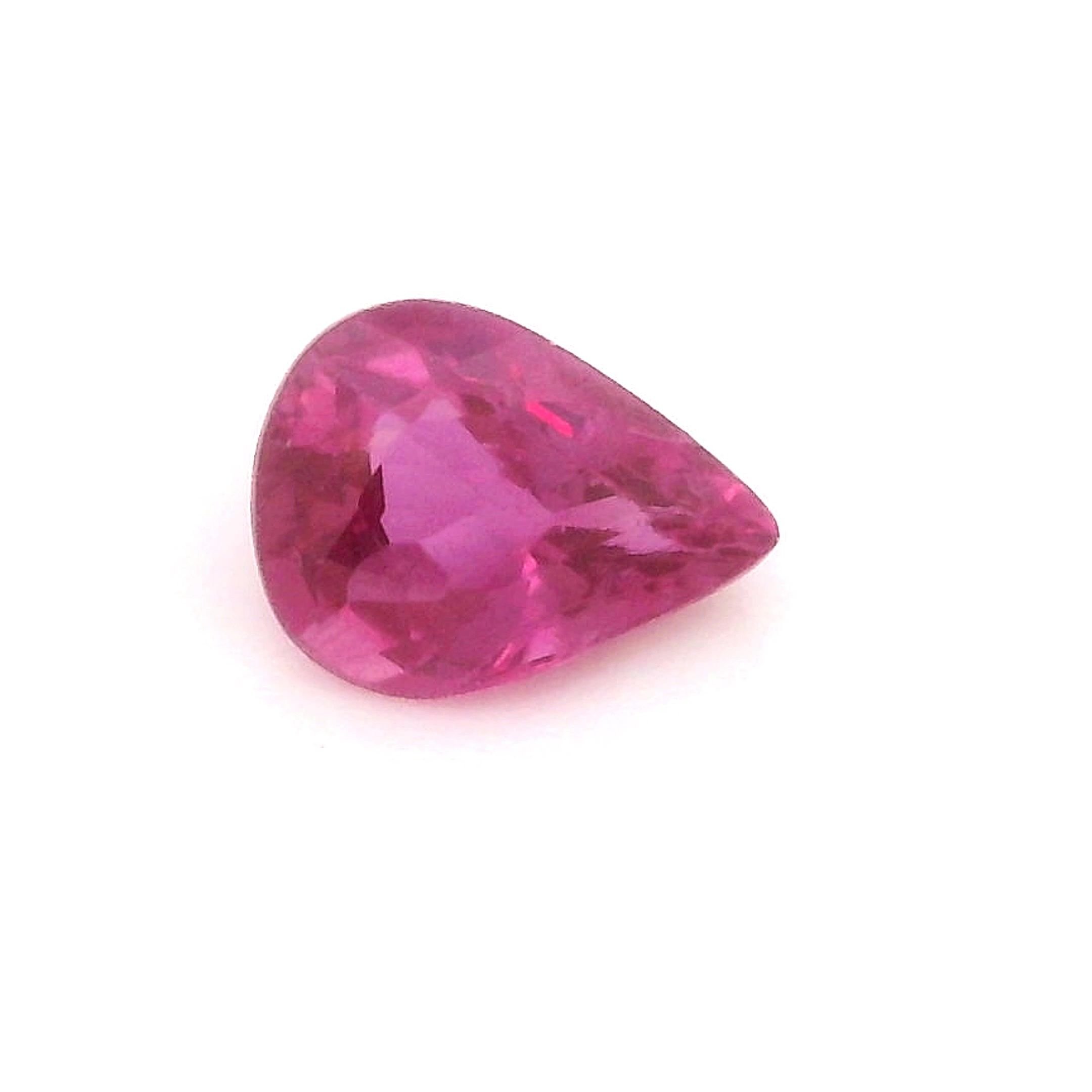 0.33 Carat Red Pear Ruby