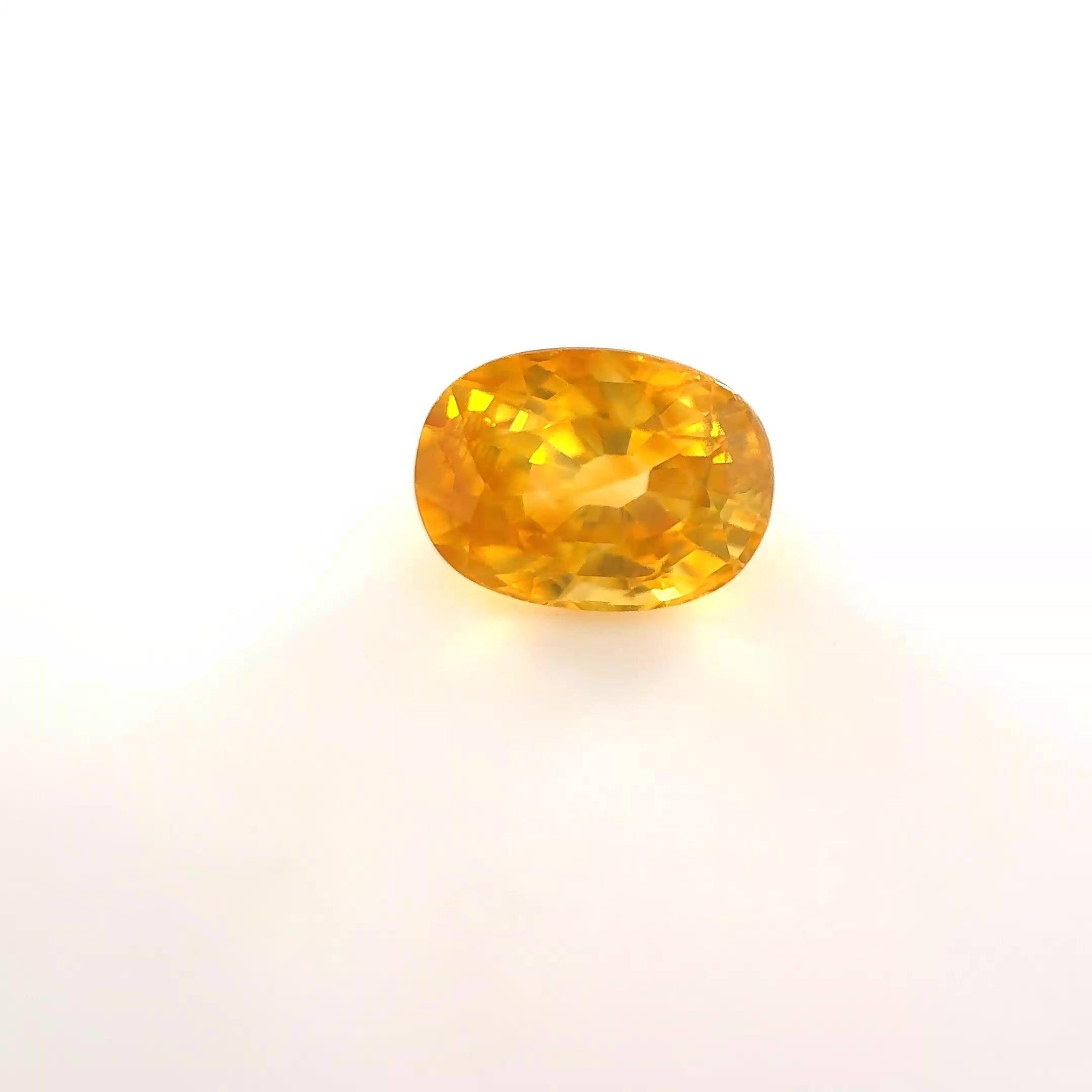0.97 Carat Yellow Oval Sapphire