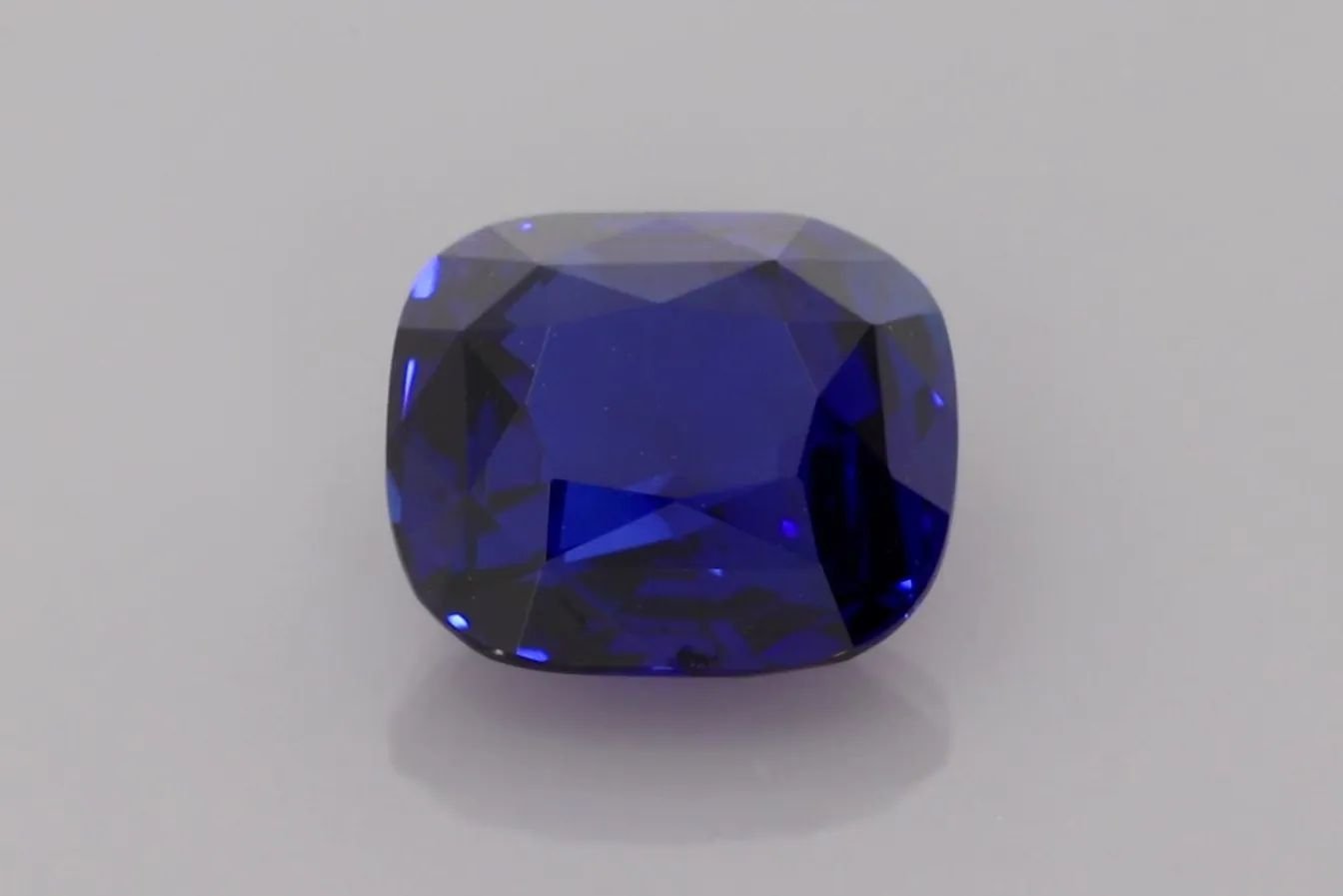 5.04 Carat Vivid Blue Cushion Sapphire