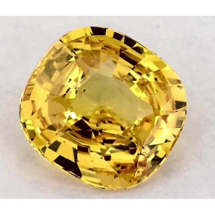 4.05 Carat Yellow Cushion Sapphire