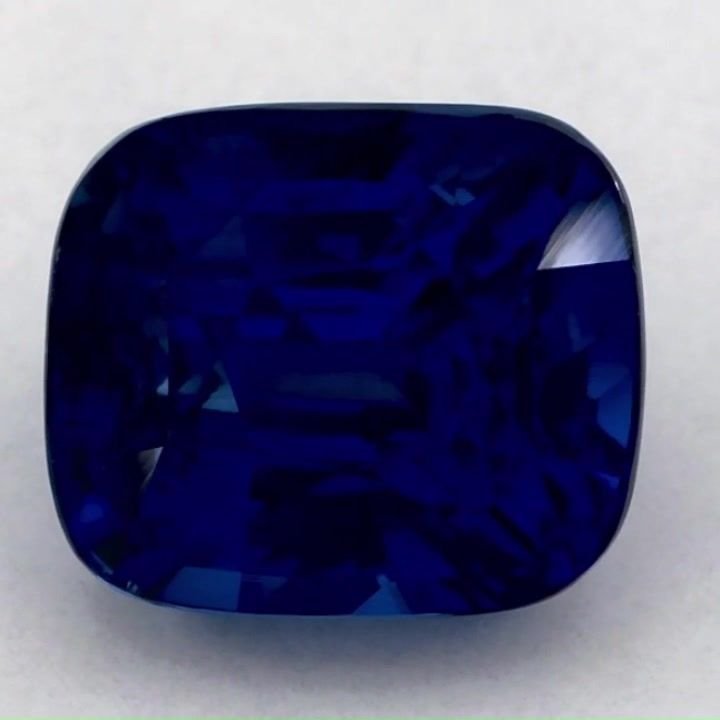6.09 Carat Blue Cushion Sapphire