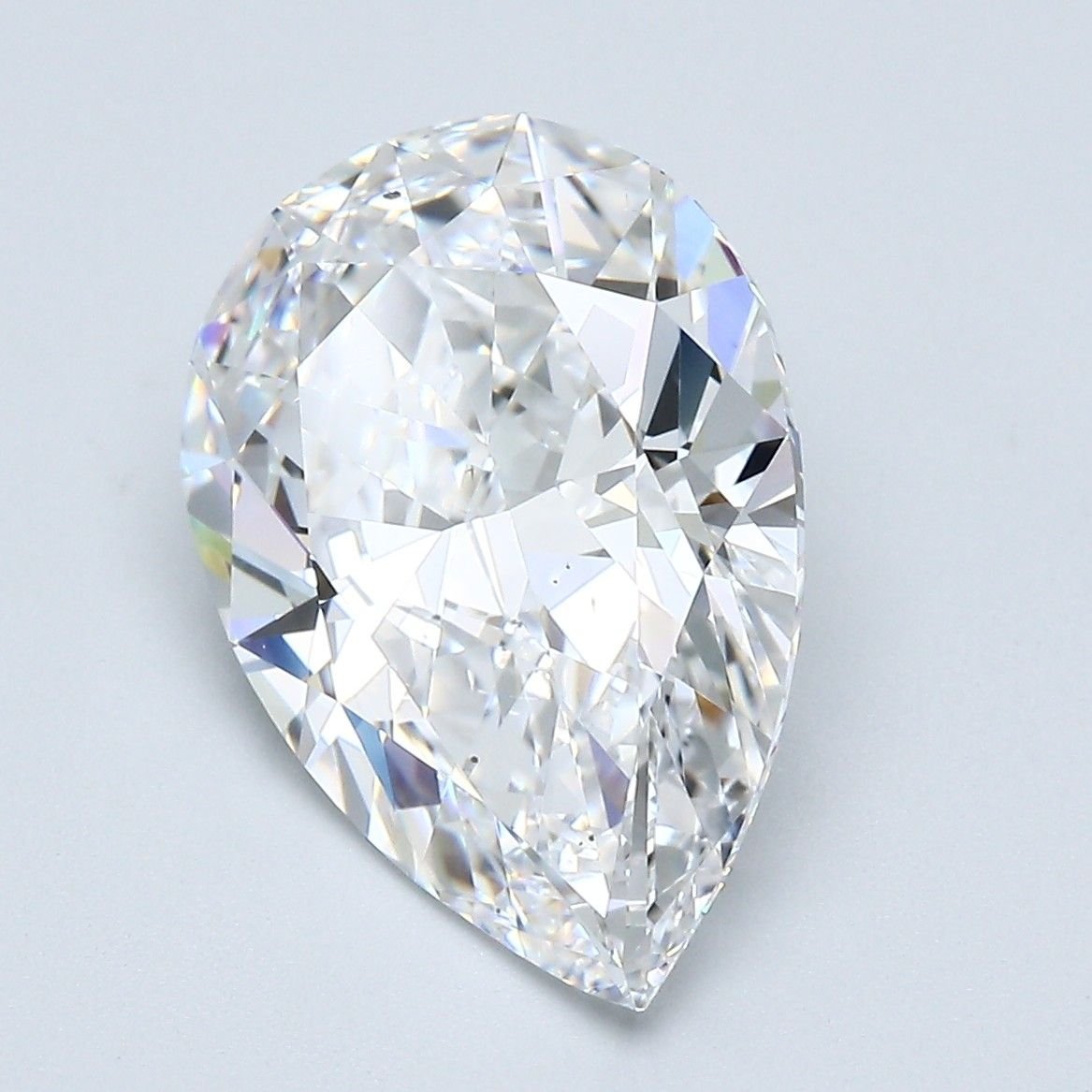 5.09ct E SI2 Rare Carat Ideal Cut Pear Diamond
