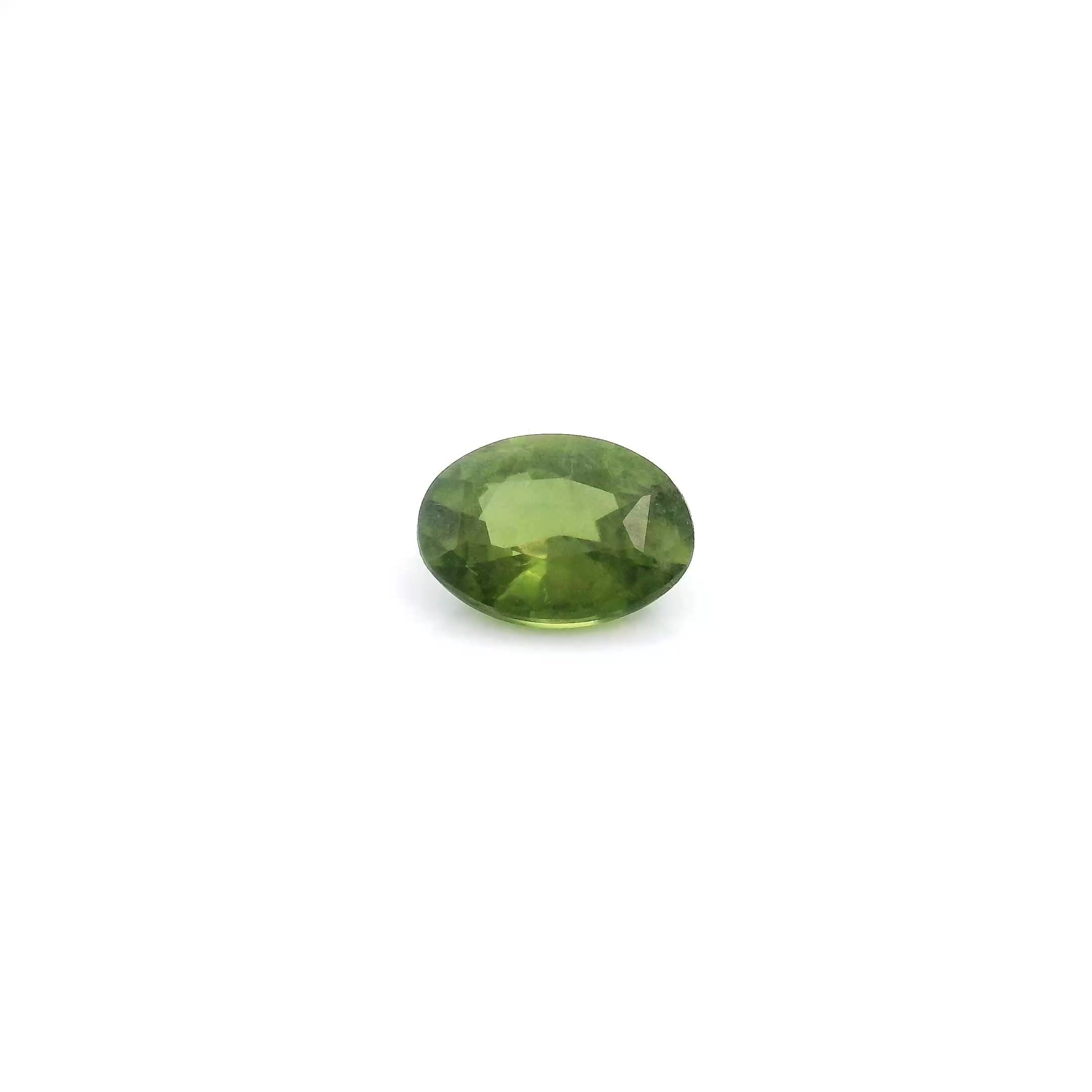 0.68 Carat Green Oval Sapphire