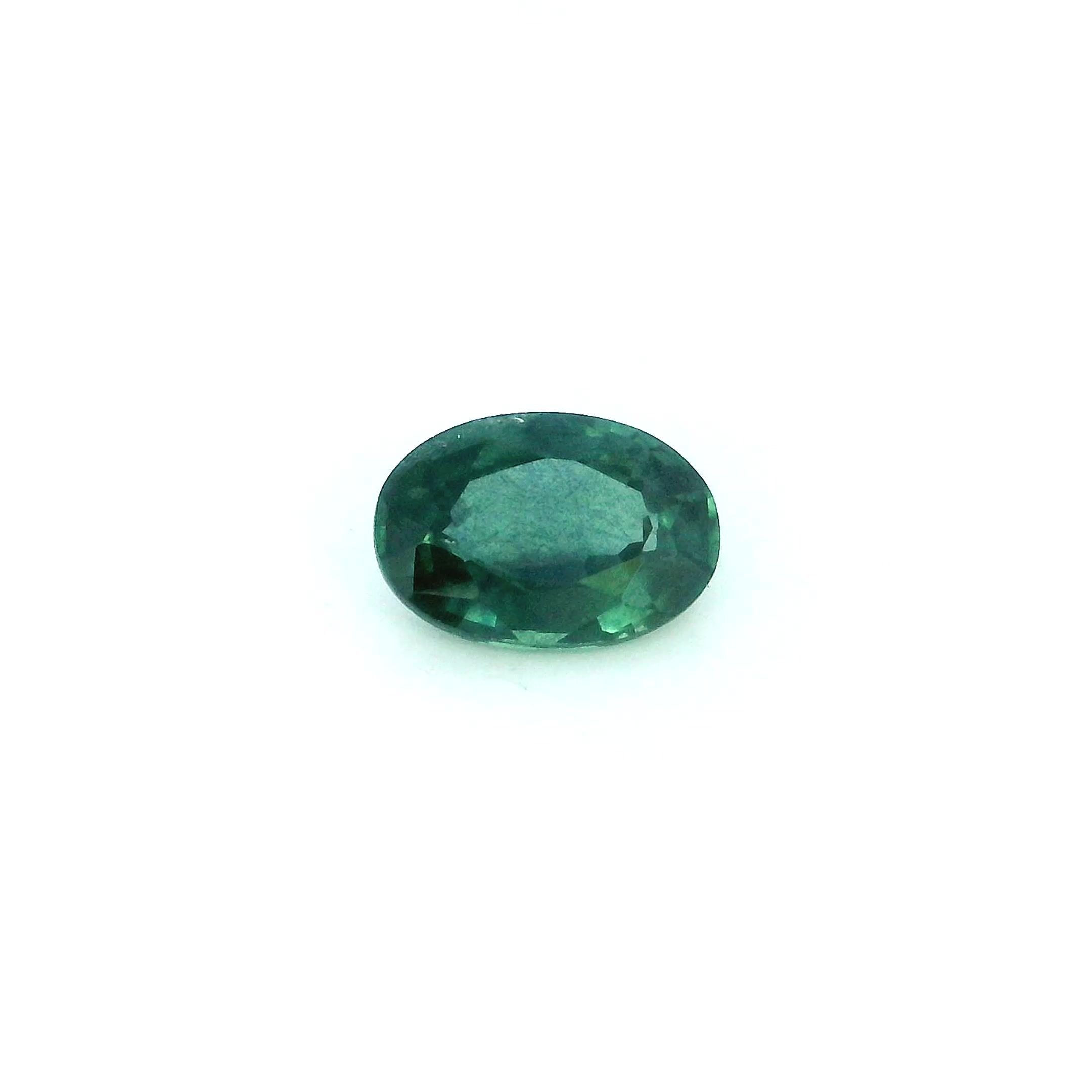 0.68 Carat Green Oval Sapphire