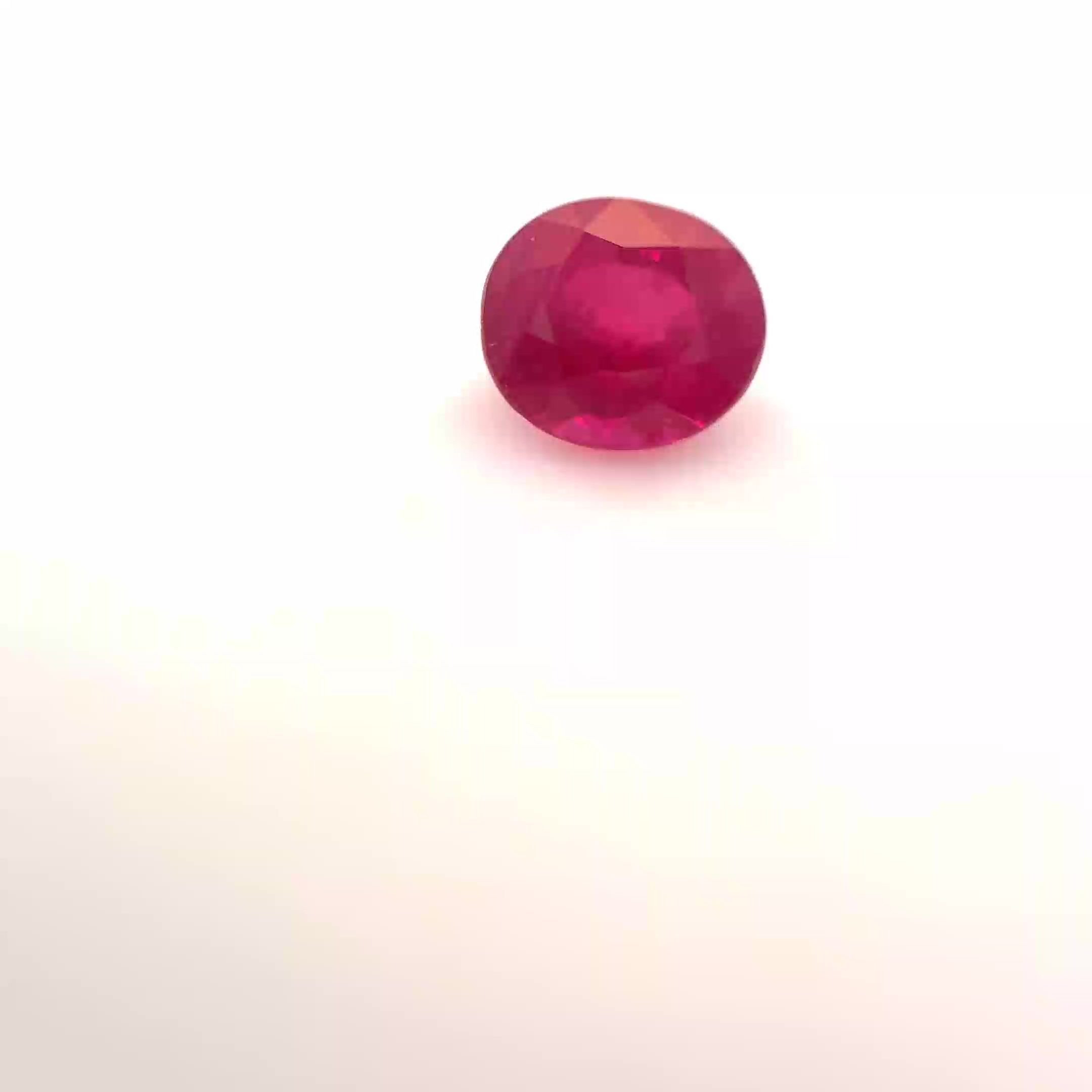 0.90 Carat Red Cushion Ruby