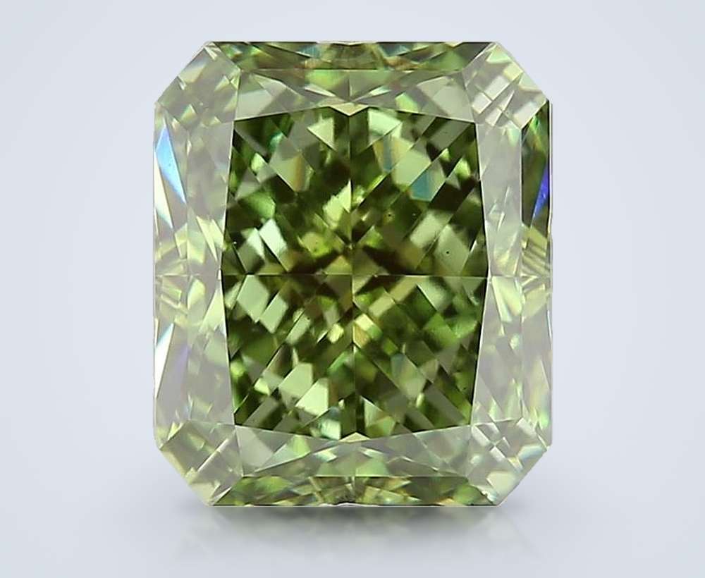 3.09 Ct. Fancy Vivid Green Radiant Lab Diamond