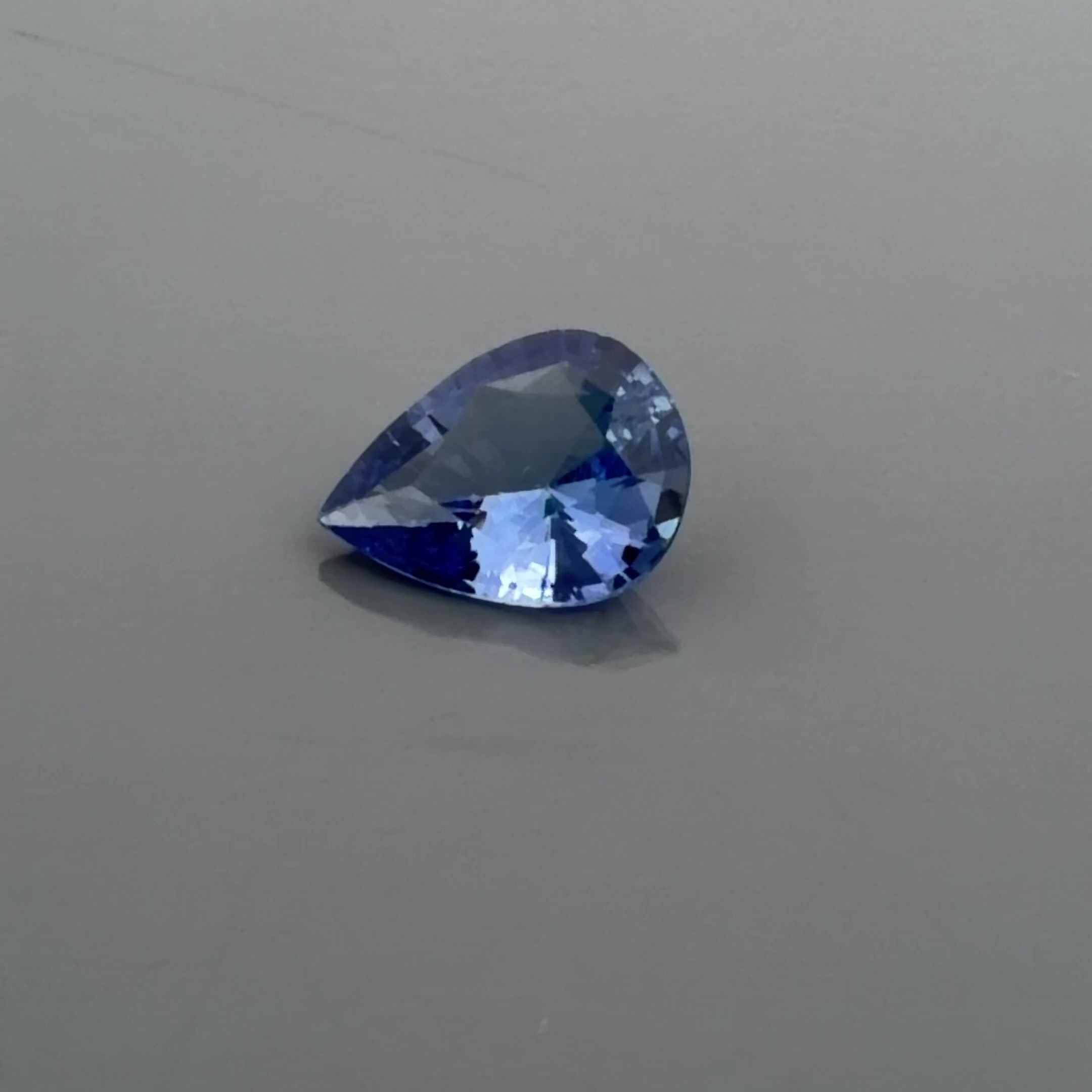1.28 Carat Blue Pear Sapphire