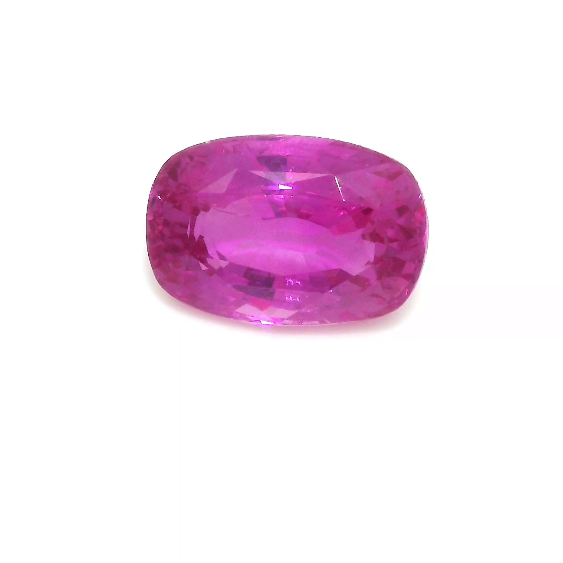 2.94 Carat Pink Cushion Sapphire