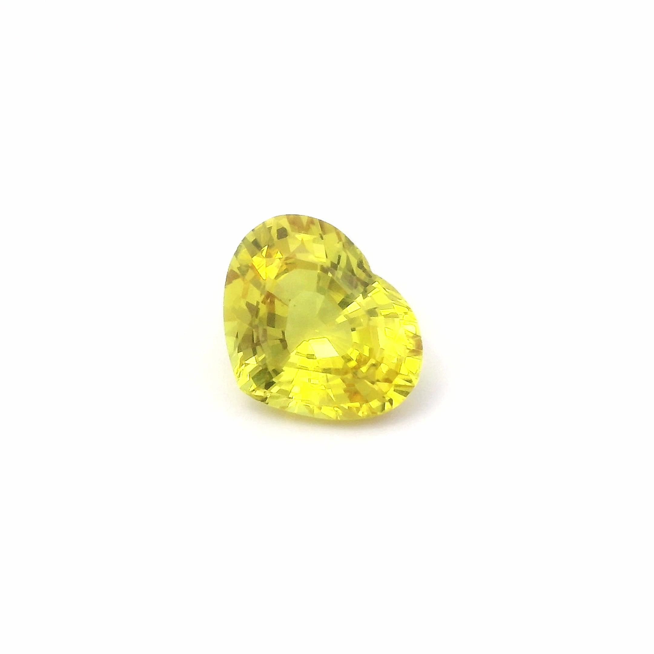 3.51 Carat Yellow Heart Sapphire