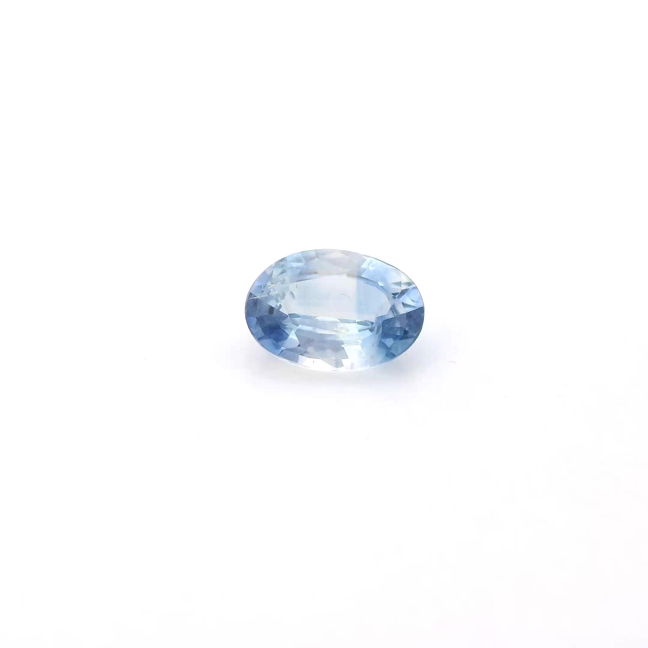 0.84 Carat Light Blue Oval Sapphire