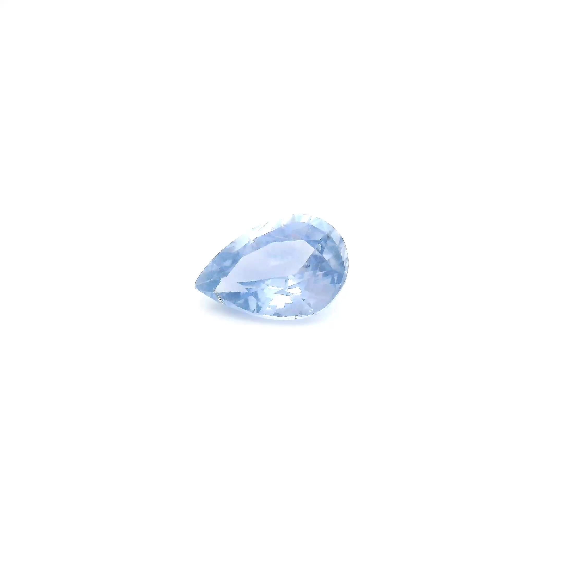 0.74 Carat Light Blue Pear Sapphire