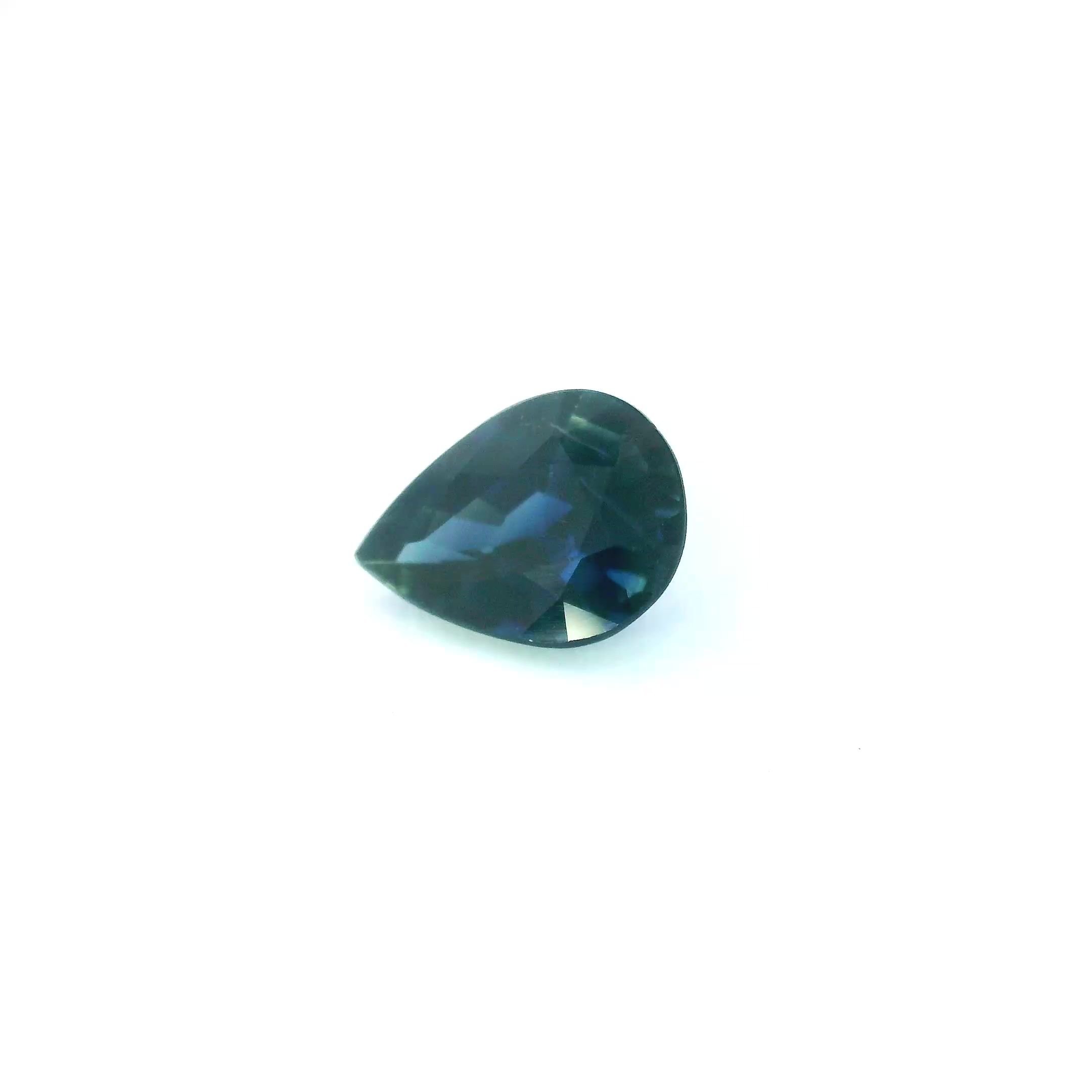 1.22 Carat Deep Blue Pear Sapphire