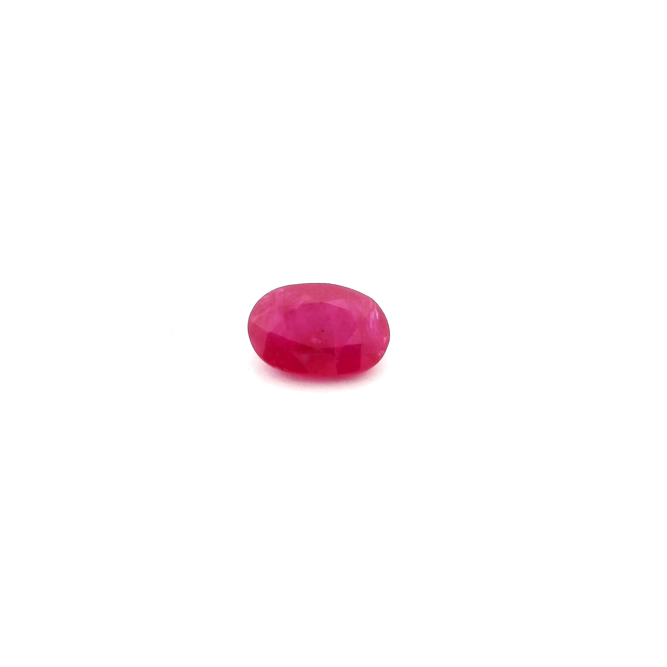 0.61 Carat Red Oval Ruby