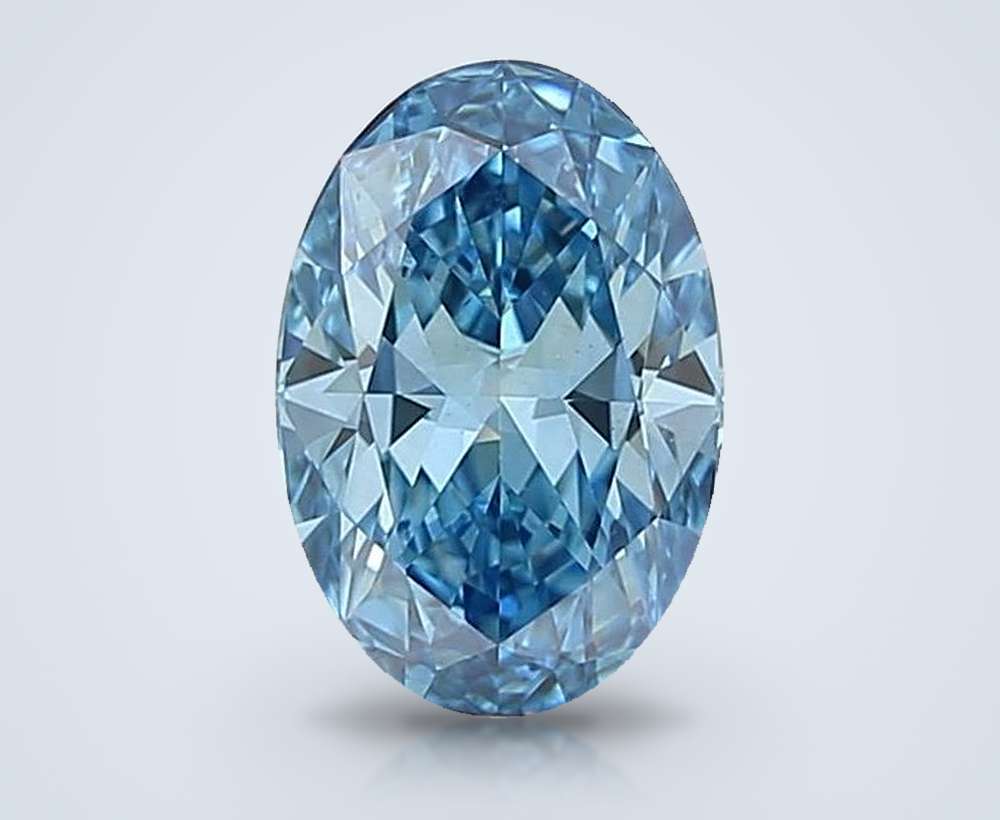1.48 Ct. Fancy Vivid Blue Oval Lab Diamond