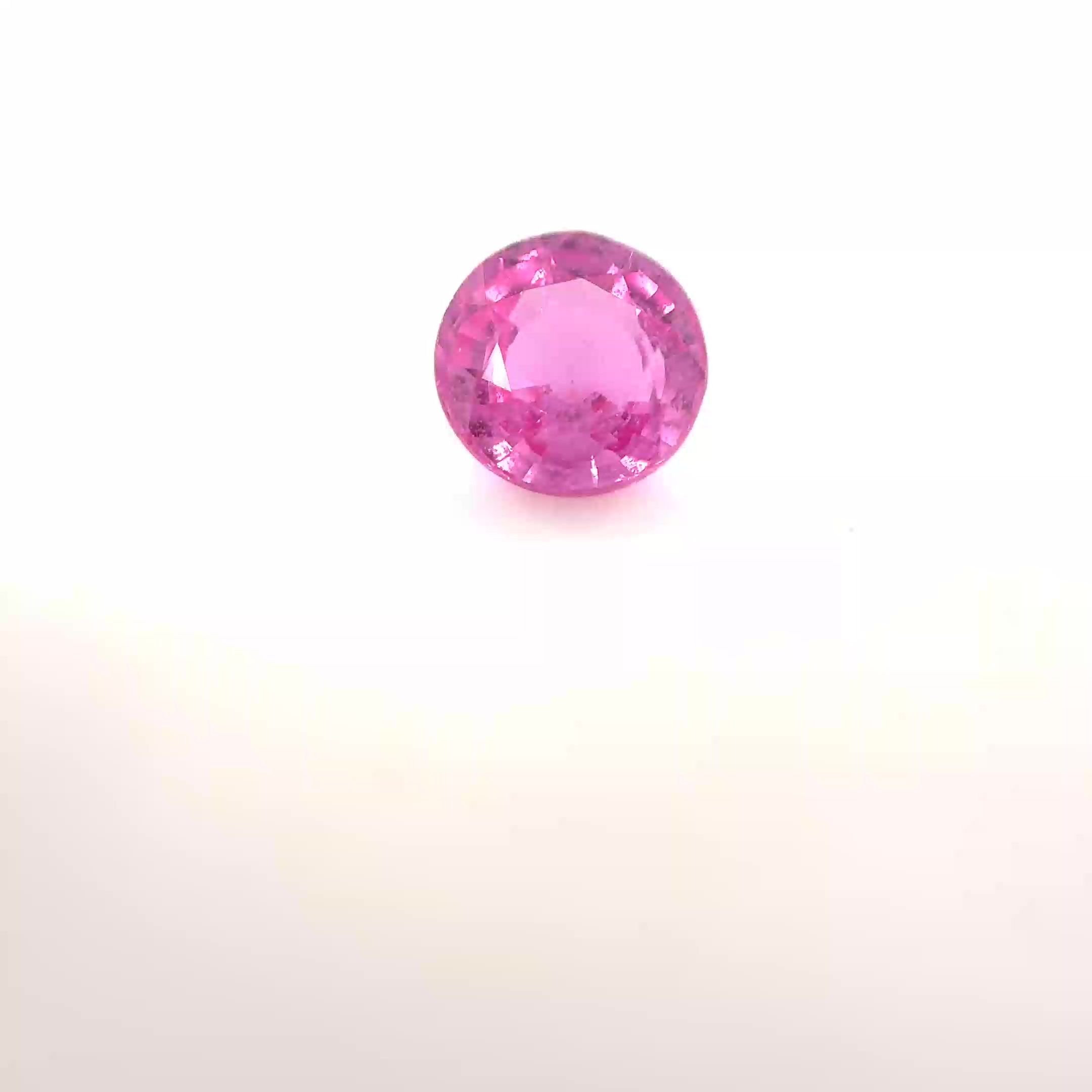 1.68 Carat Vivid Pink Round Sapphire