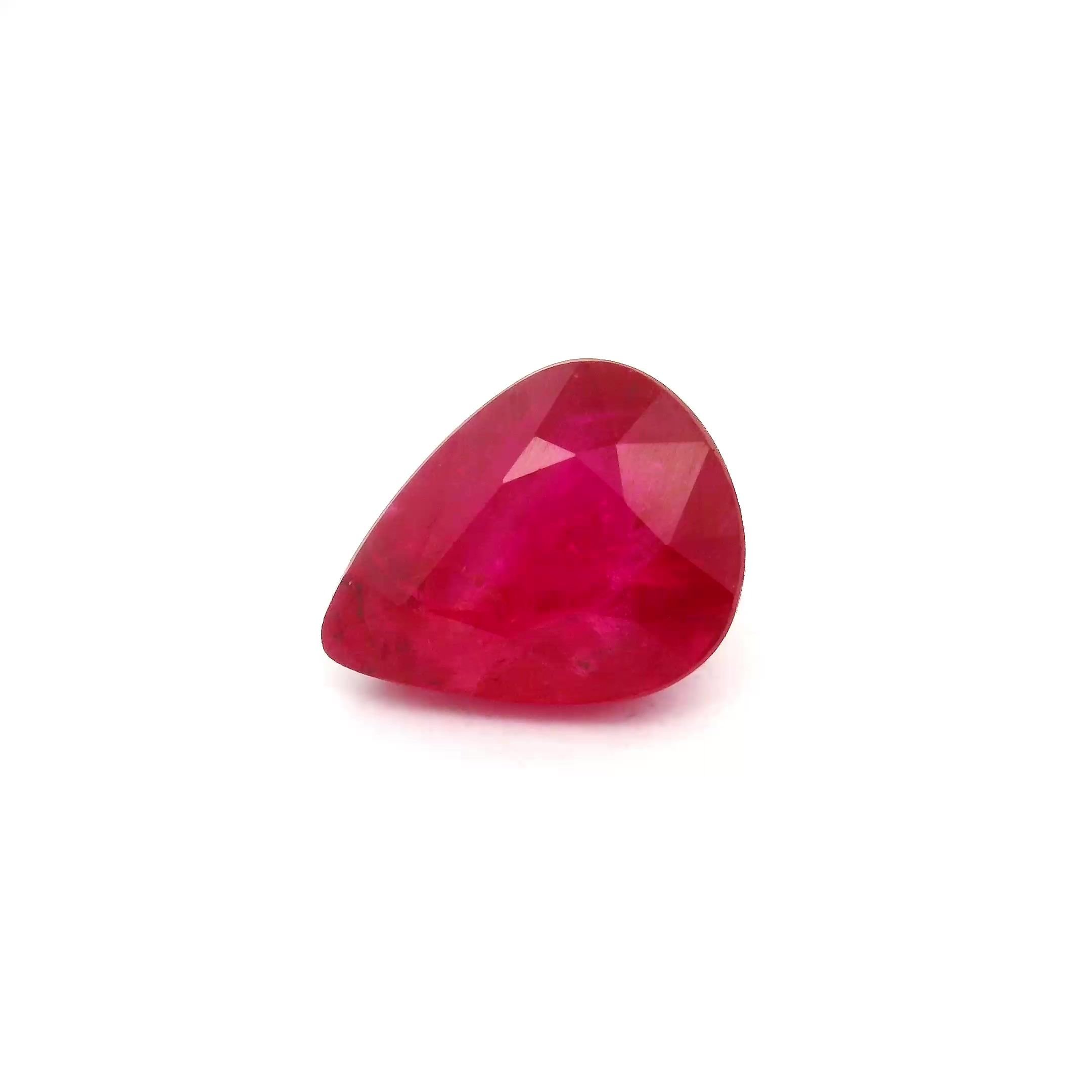 3.27 Carat Intense Red Pear Ruby