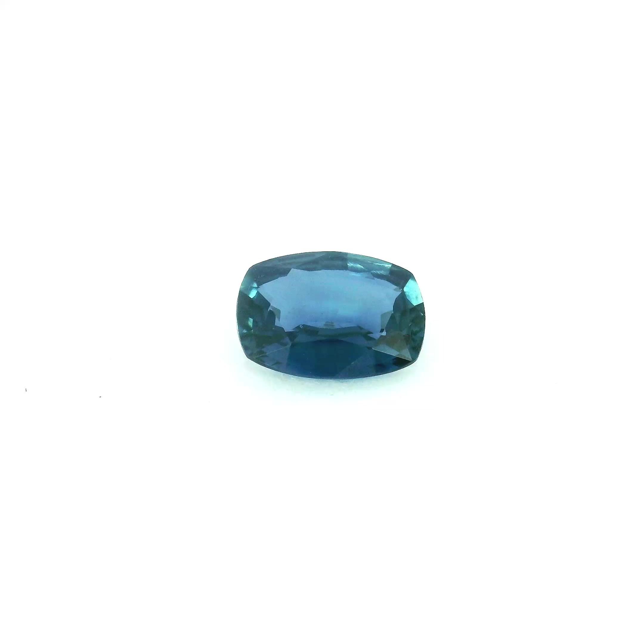 1.43 Carat Blue Cushion Sapphire