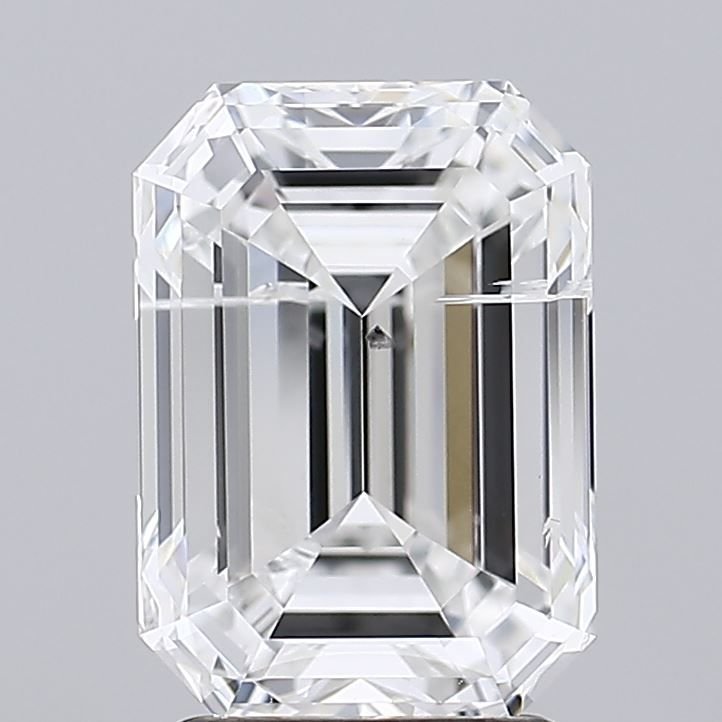 3.00ct F SI2 Rare Carat Ideal Cut Emerald Diamond