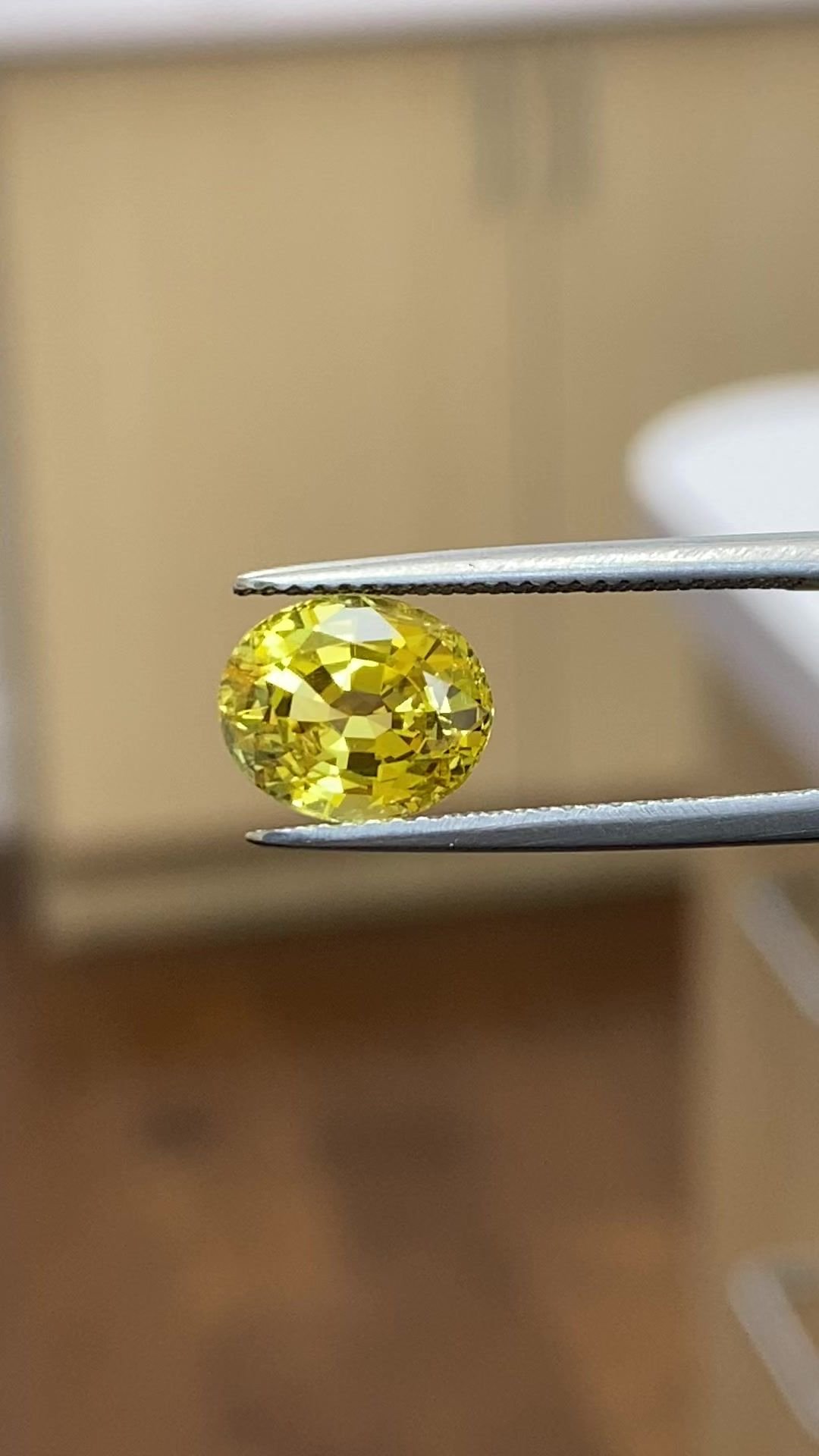 3.63 Carat Yellow Oval Sapphire