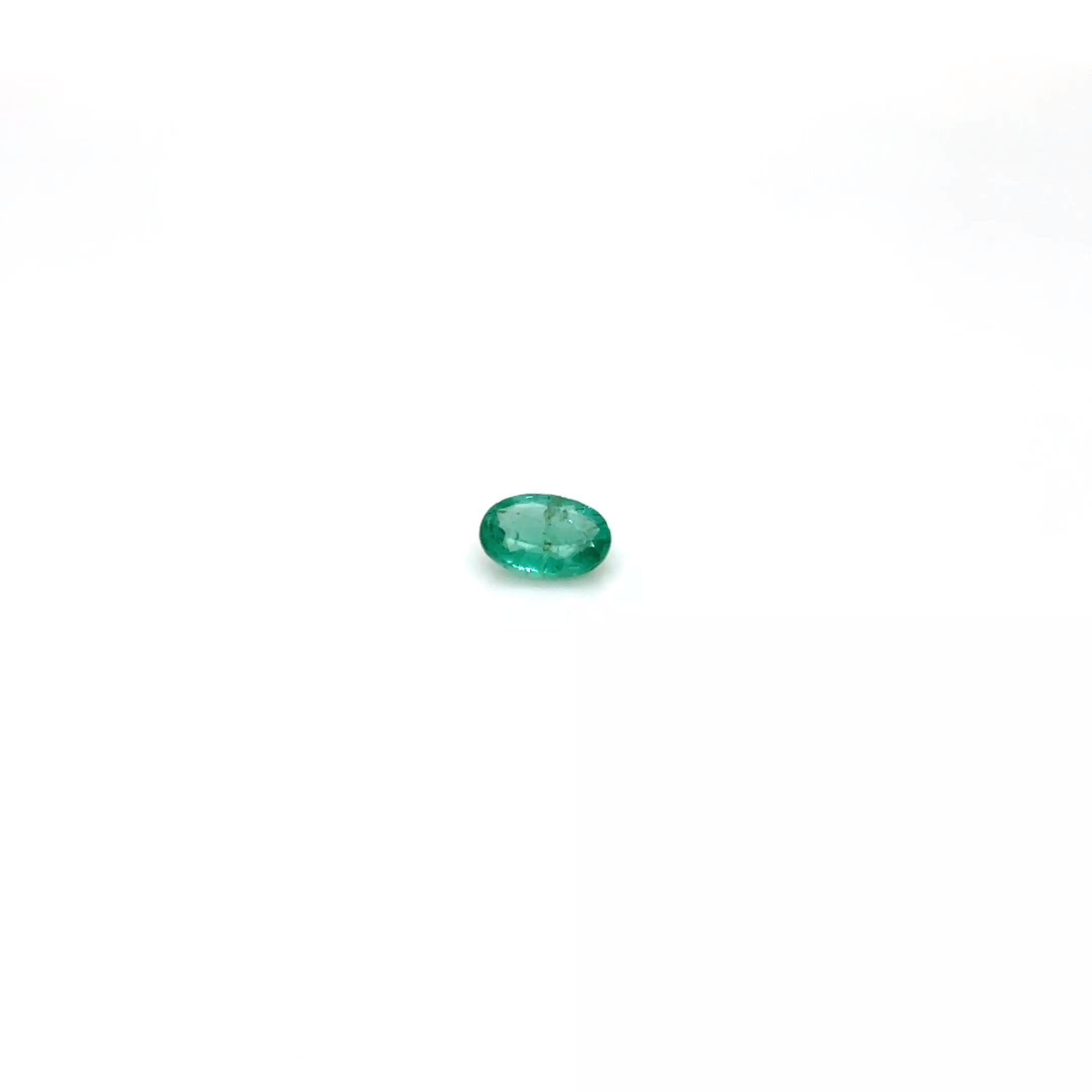 0.38 Carat Vivid Green Oval Emerald