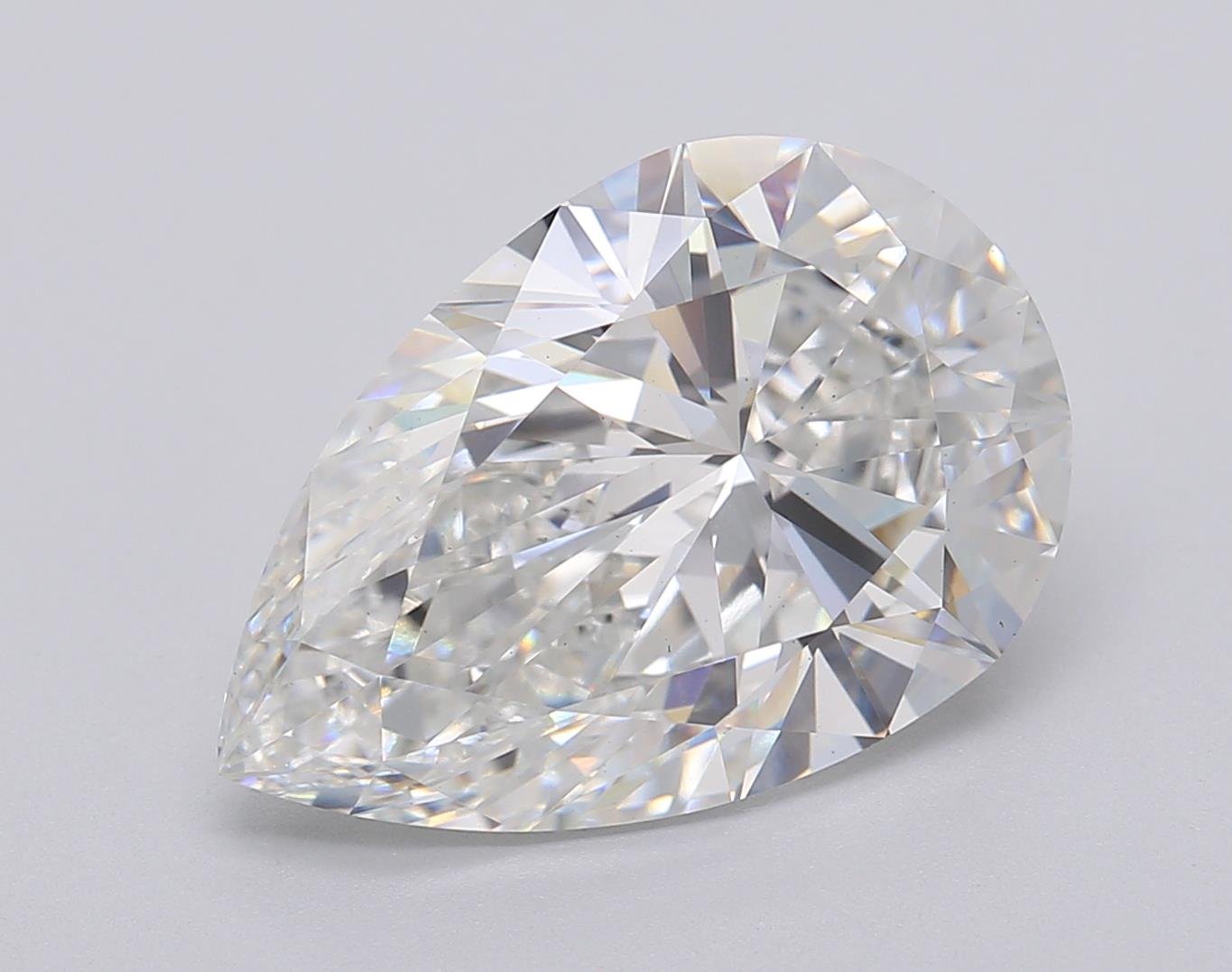 4.96ct F VS2 Rare Carat Ideal Cut Pear Lab Grown Diamond