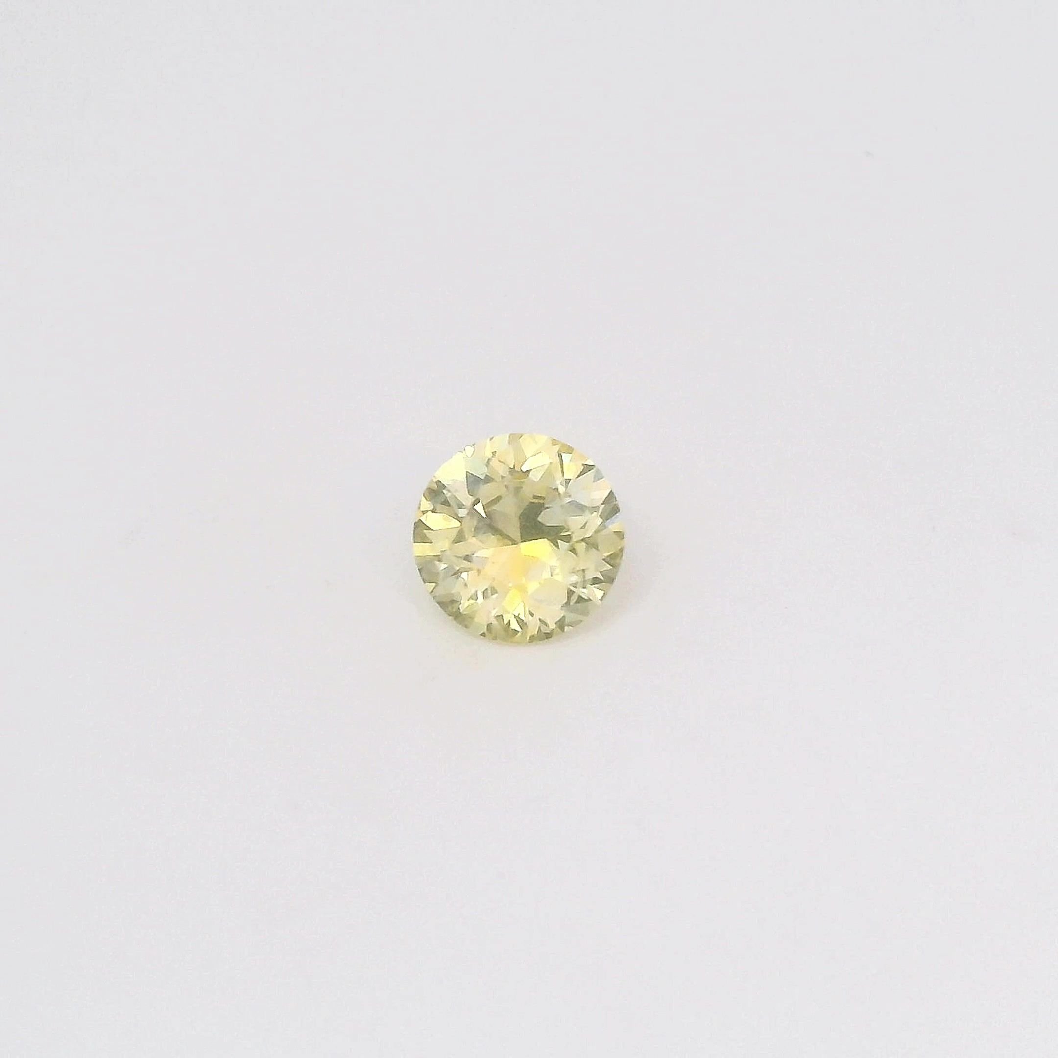 0.80 Carat Yellow Round Sapphire