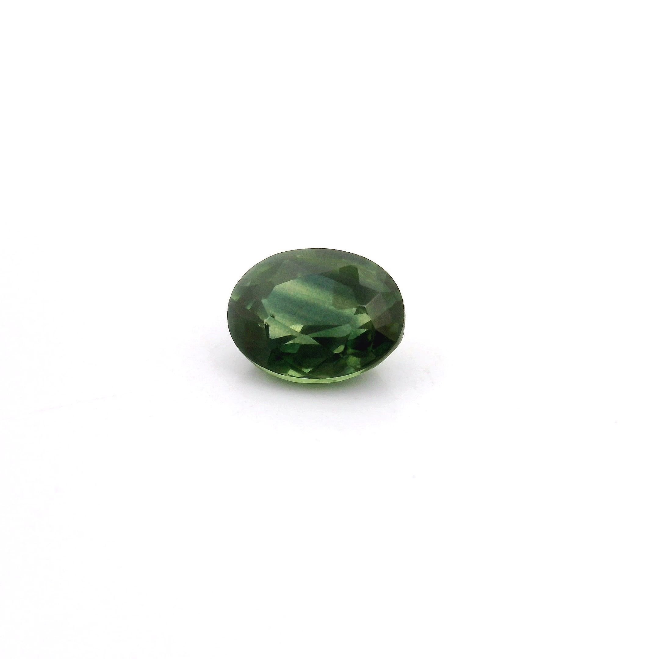 0.73 Carat Green Oval Sapphire