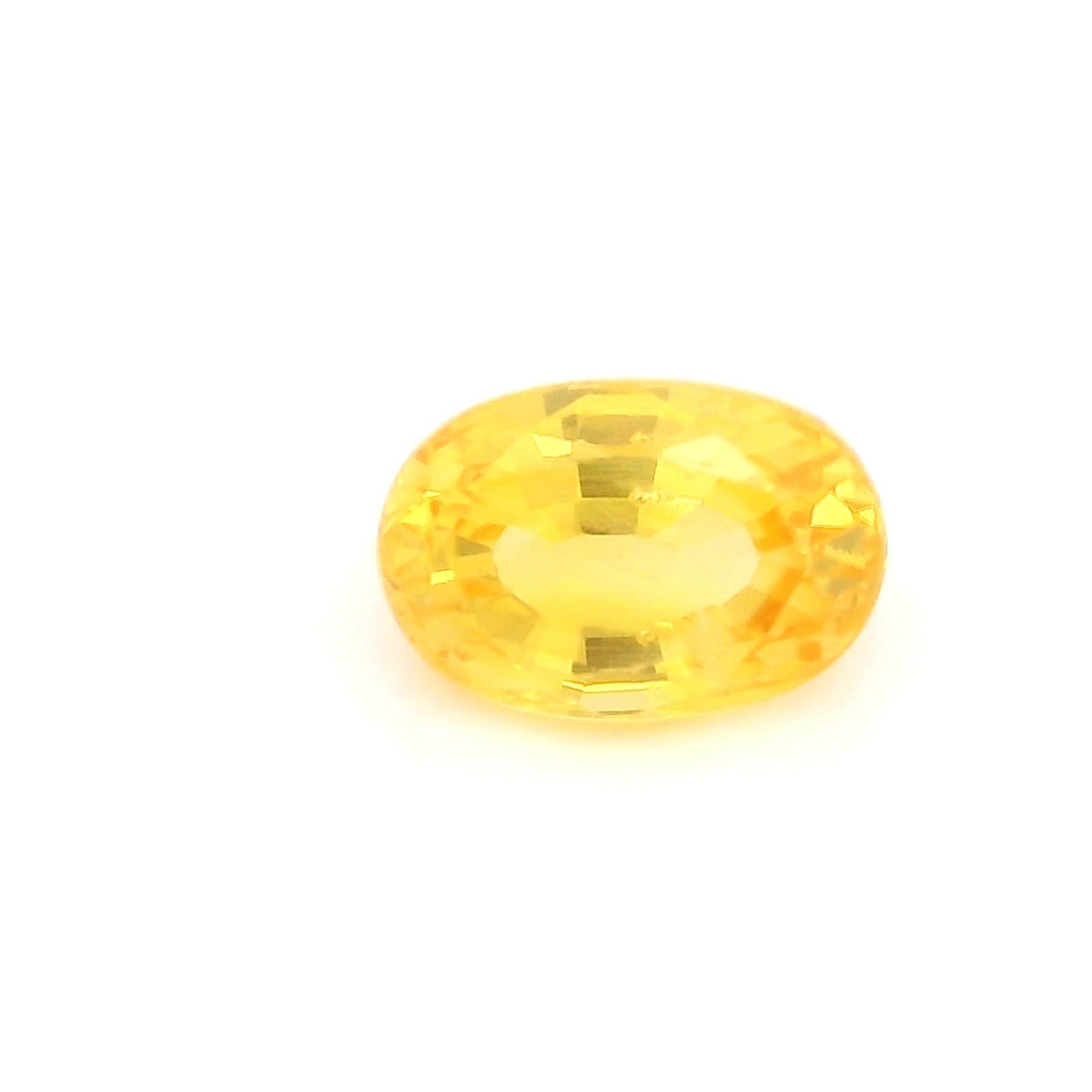 0.76 Carat Yellow Oval Sapphire
