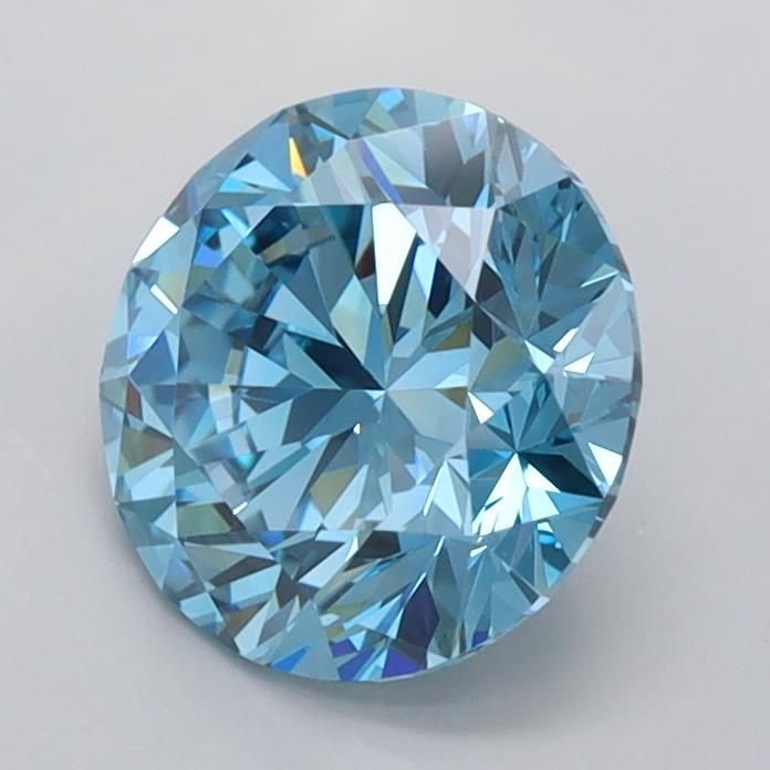 1.53 Ct. Fancy Vivid Blue Round Lab Diamond