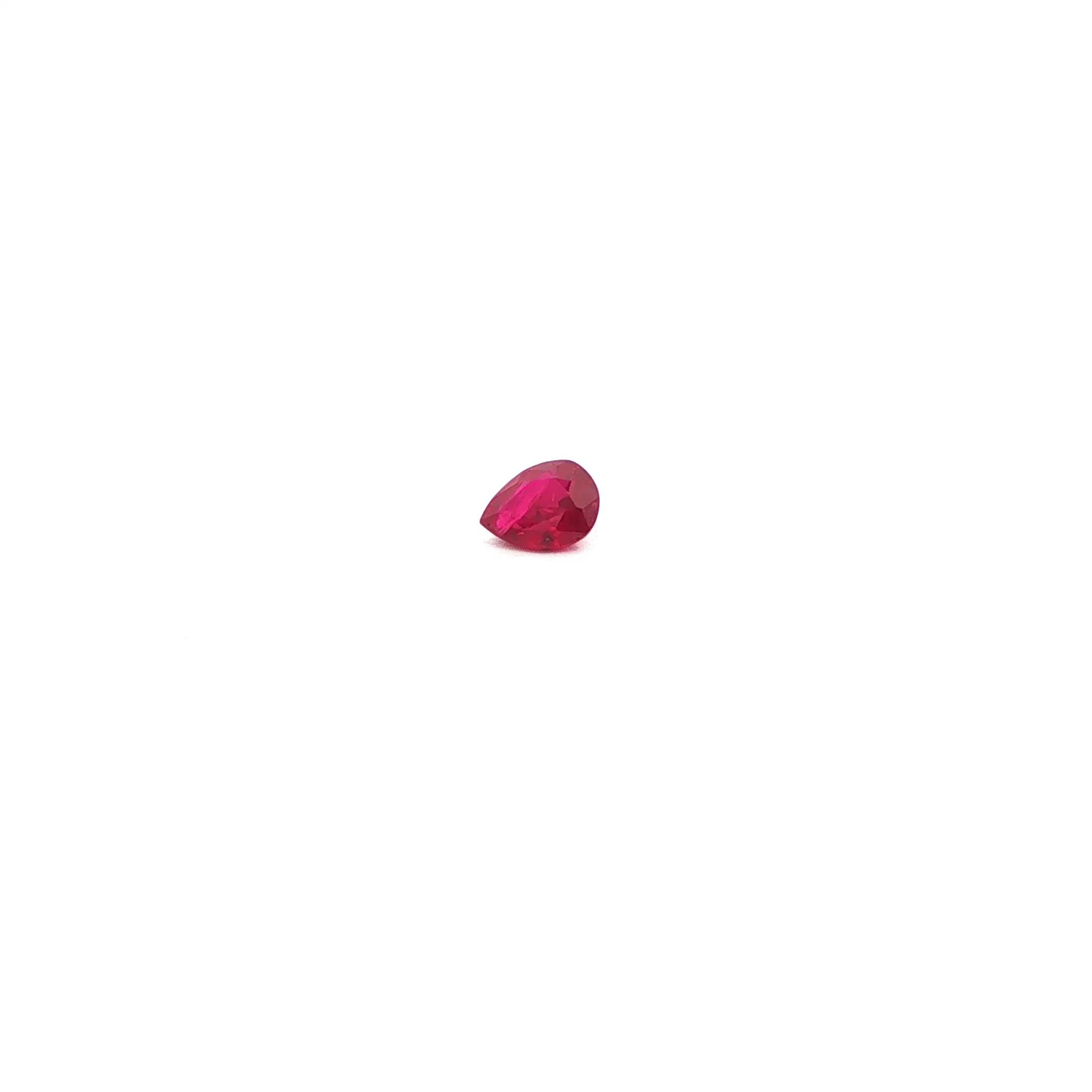 0.37 Carat Red Pear Ruby