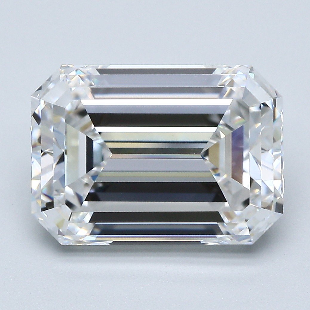 6.04ct E VVS2 Rare Carat Ideal Cut Emerald Diamond