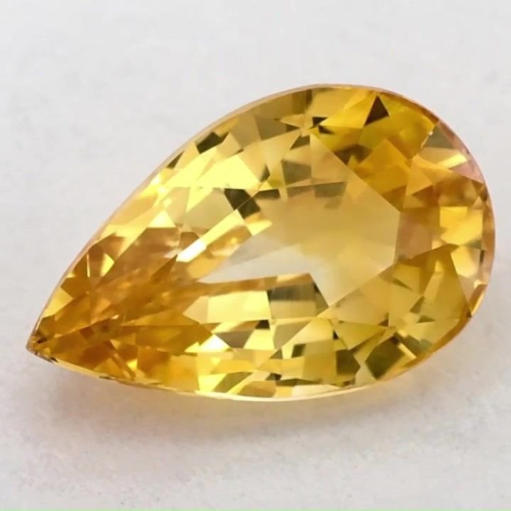 2.03 Carat Yellow Pear Sapphire